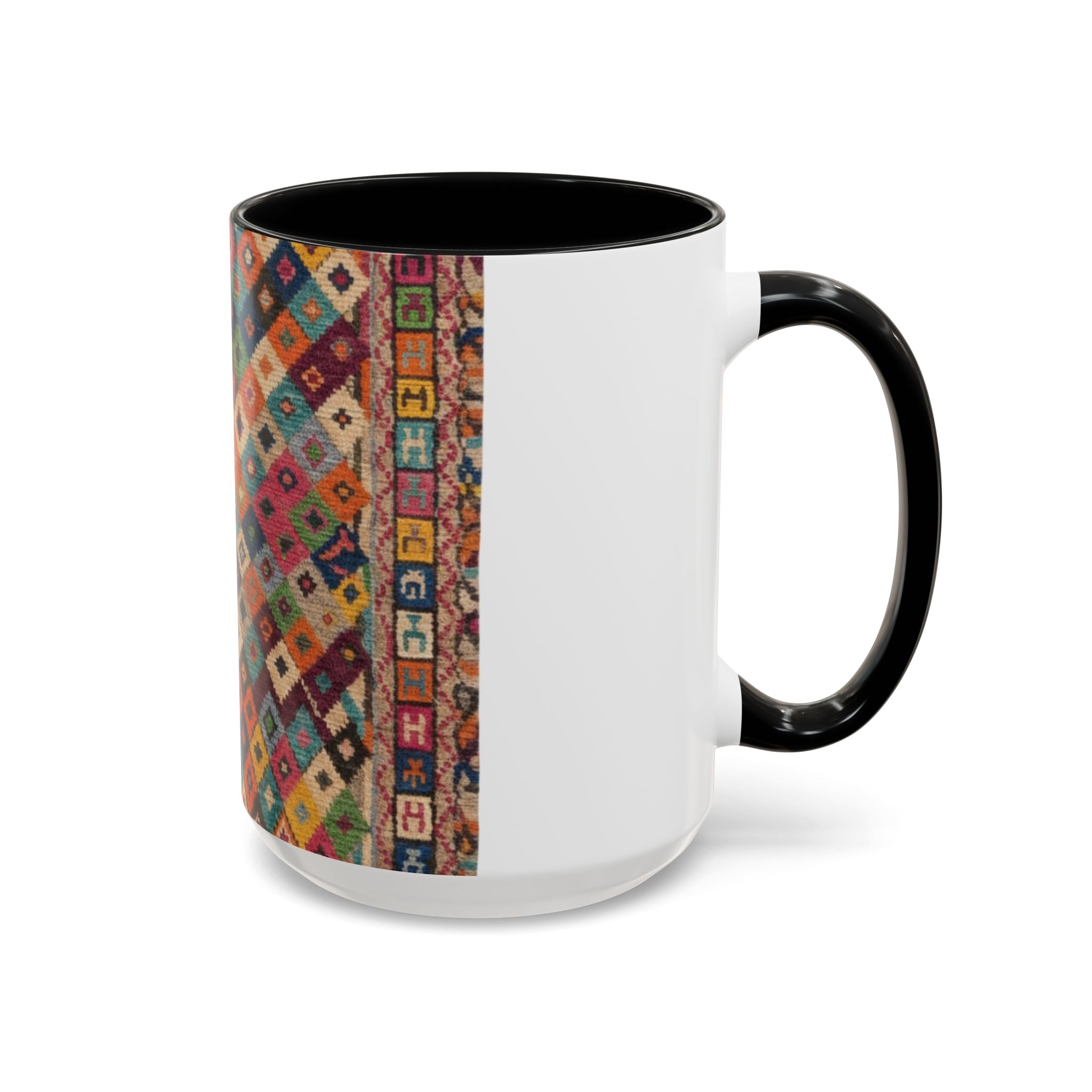 Colorful Kilim Diamond Pattern Mug | Accent Coffee Mug 11oz 15oz