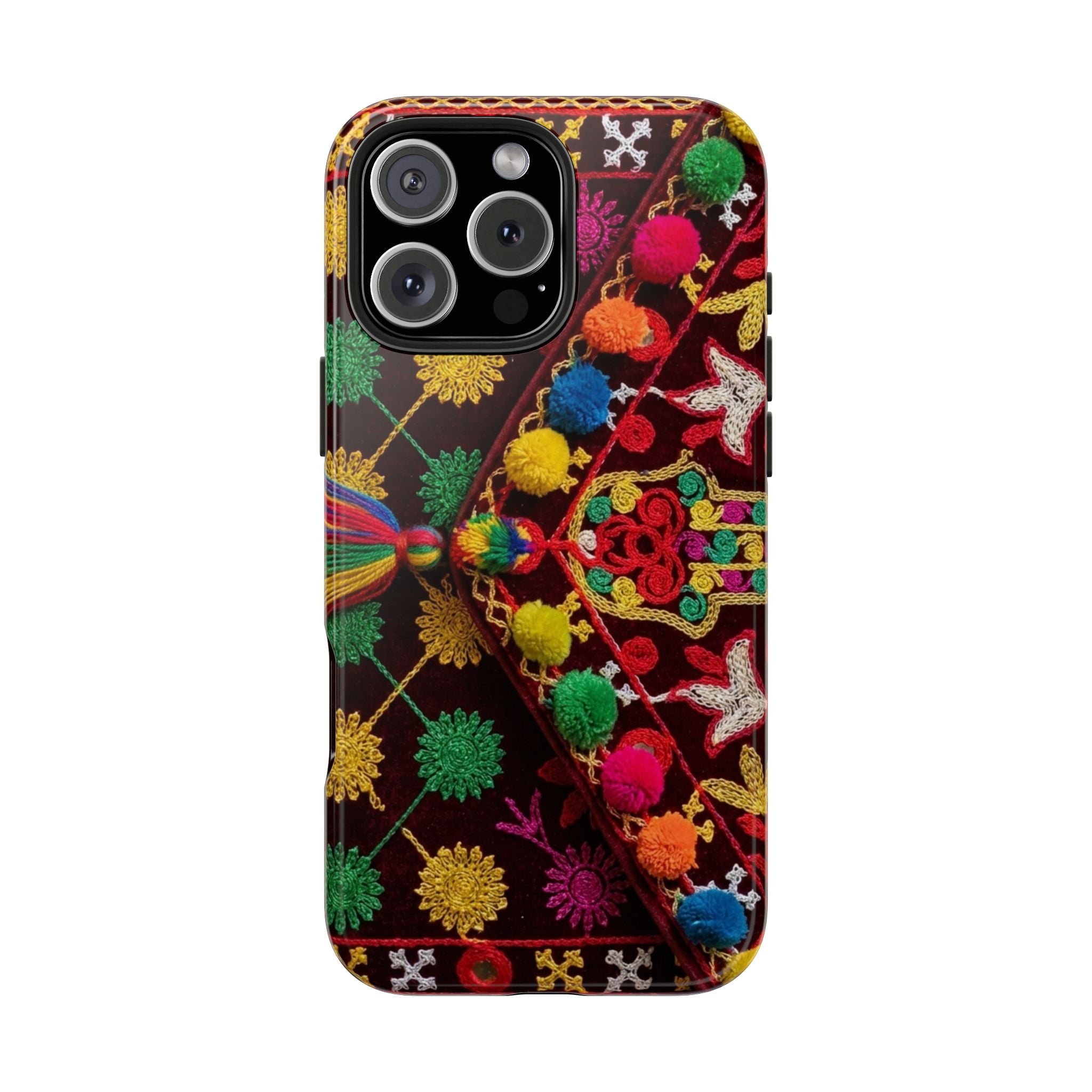 Colorful Pom Pom Pattern Phone Case | Tough Phone Case