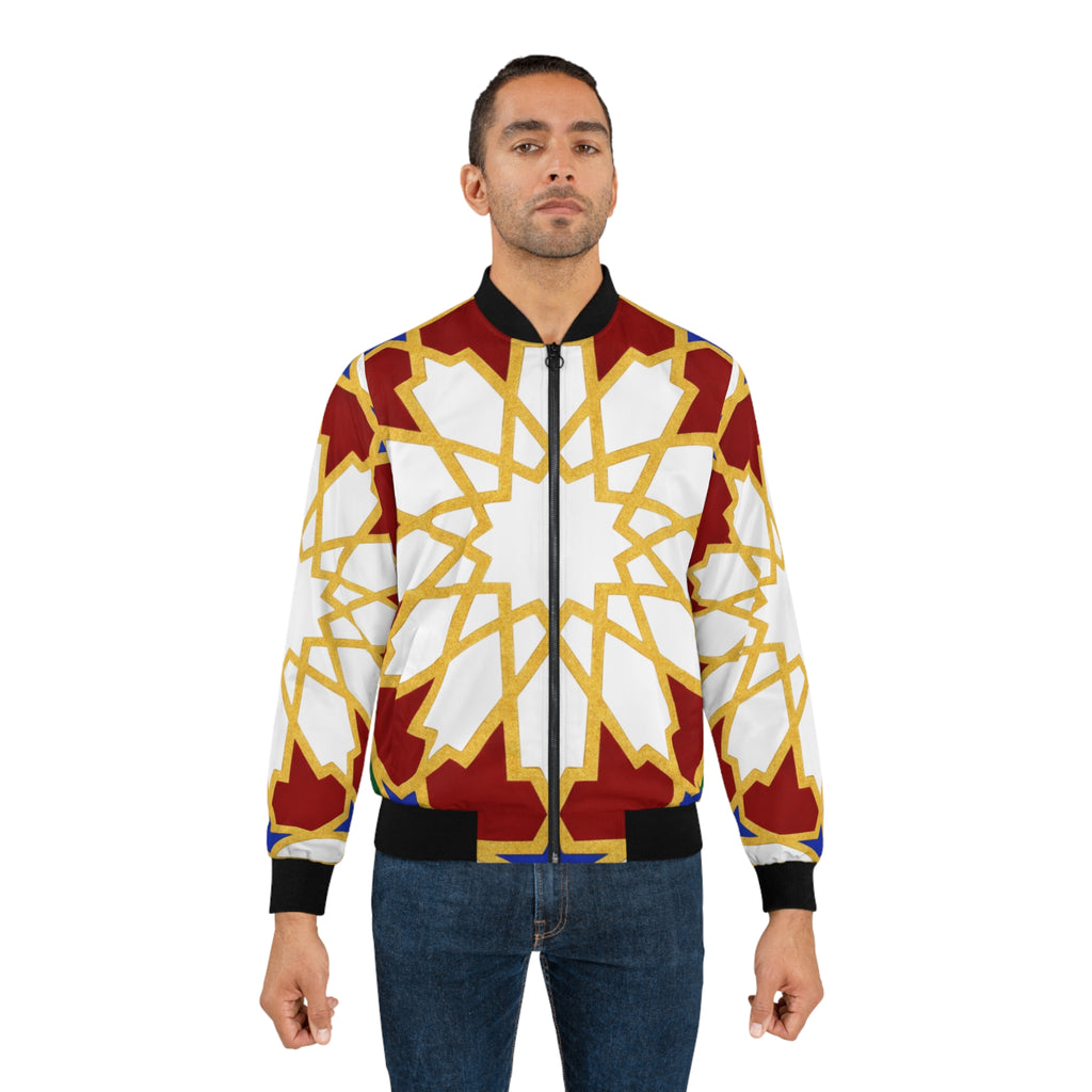 Geometric Moroccan Mosaic Bomber Jacket | Islamic Tile Pattern