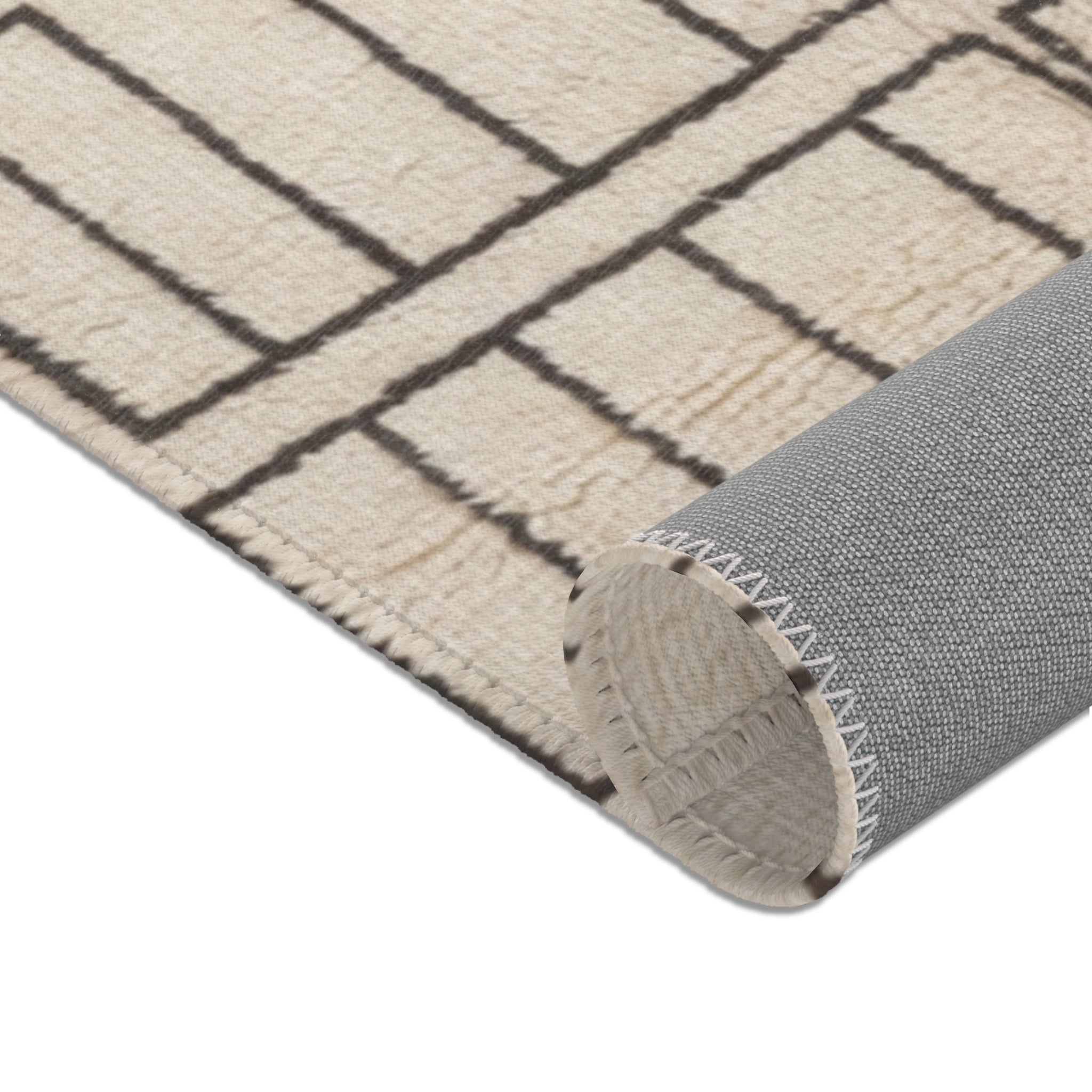 Geometric Moroccan Tile Area Rug | Neutral Boho Floor Decor