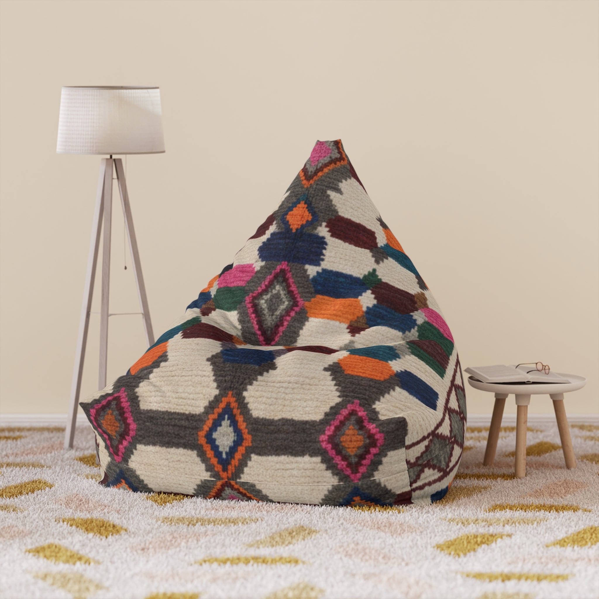 Bean Bag Chair Cover | Moroccan Berber Print