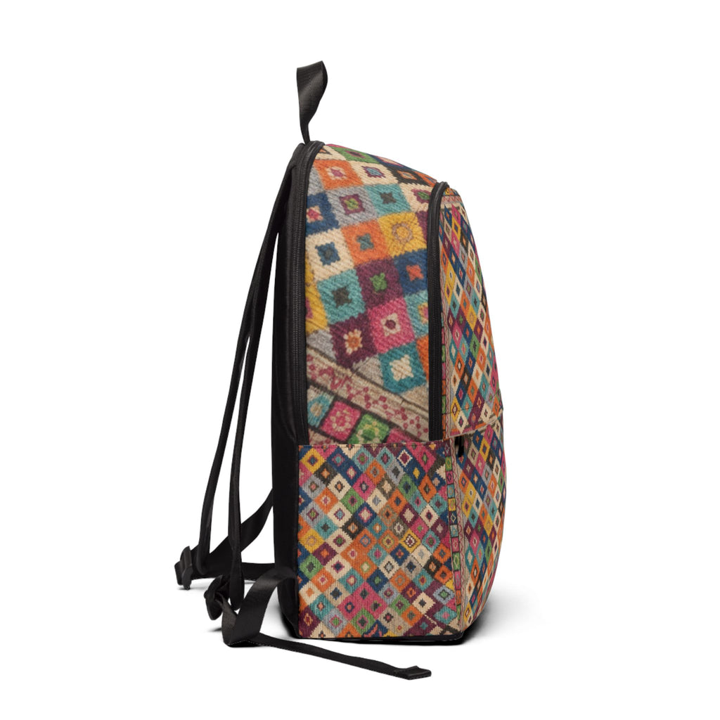 Colorful Geometric Diamond Pattern Backpack | Boho Aztec Print