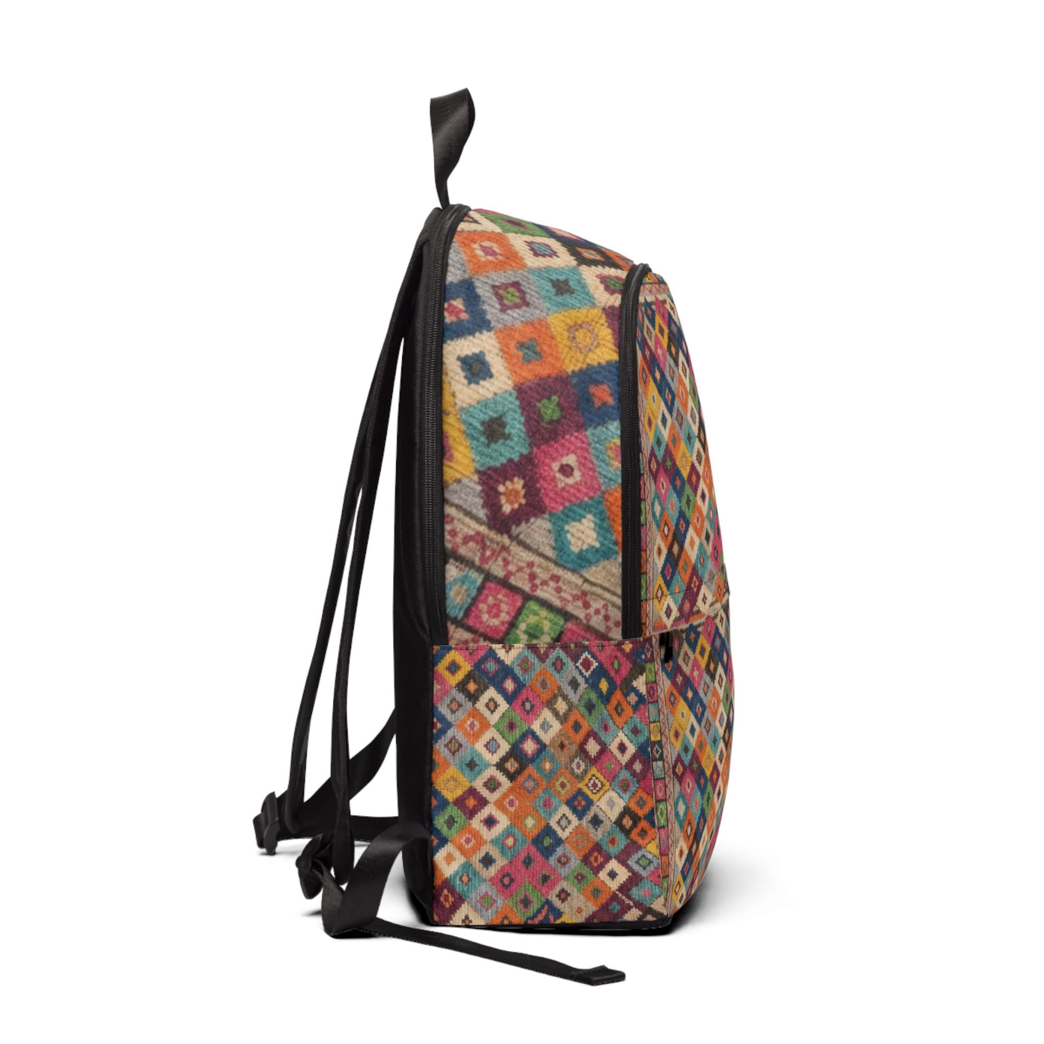 Colorful Geometric Diamond Pattern Backpack | Boho Aztec Print