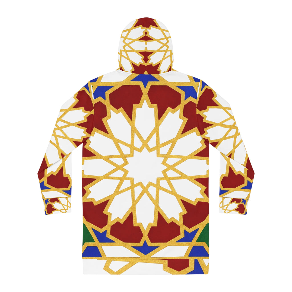 Geometric Moroccan Star Pattern Hoodie Dress | All-Over Print