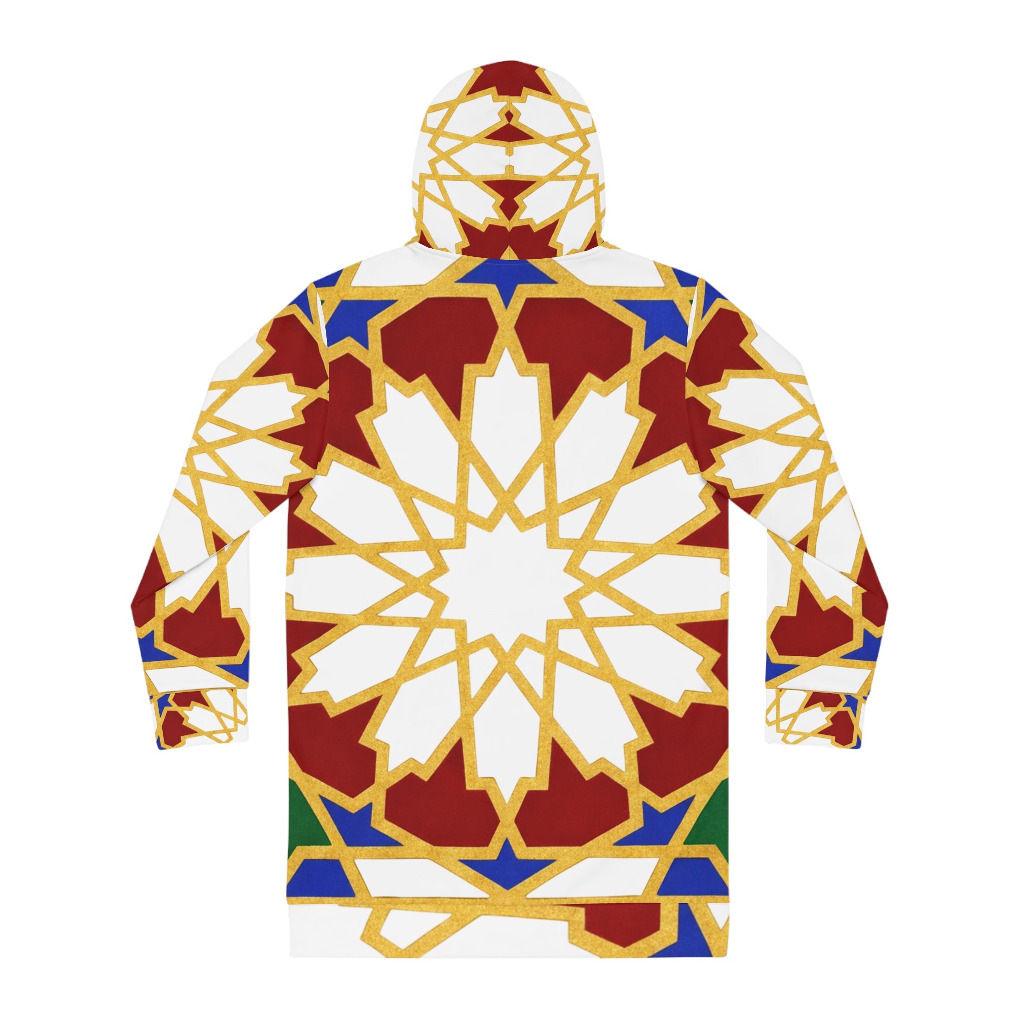 Geometric Moroccan Star Pattern Hoodie Dress | All-Over Print
