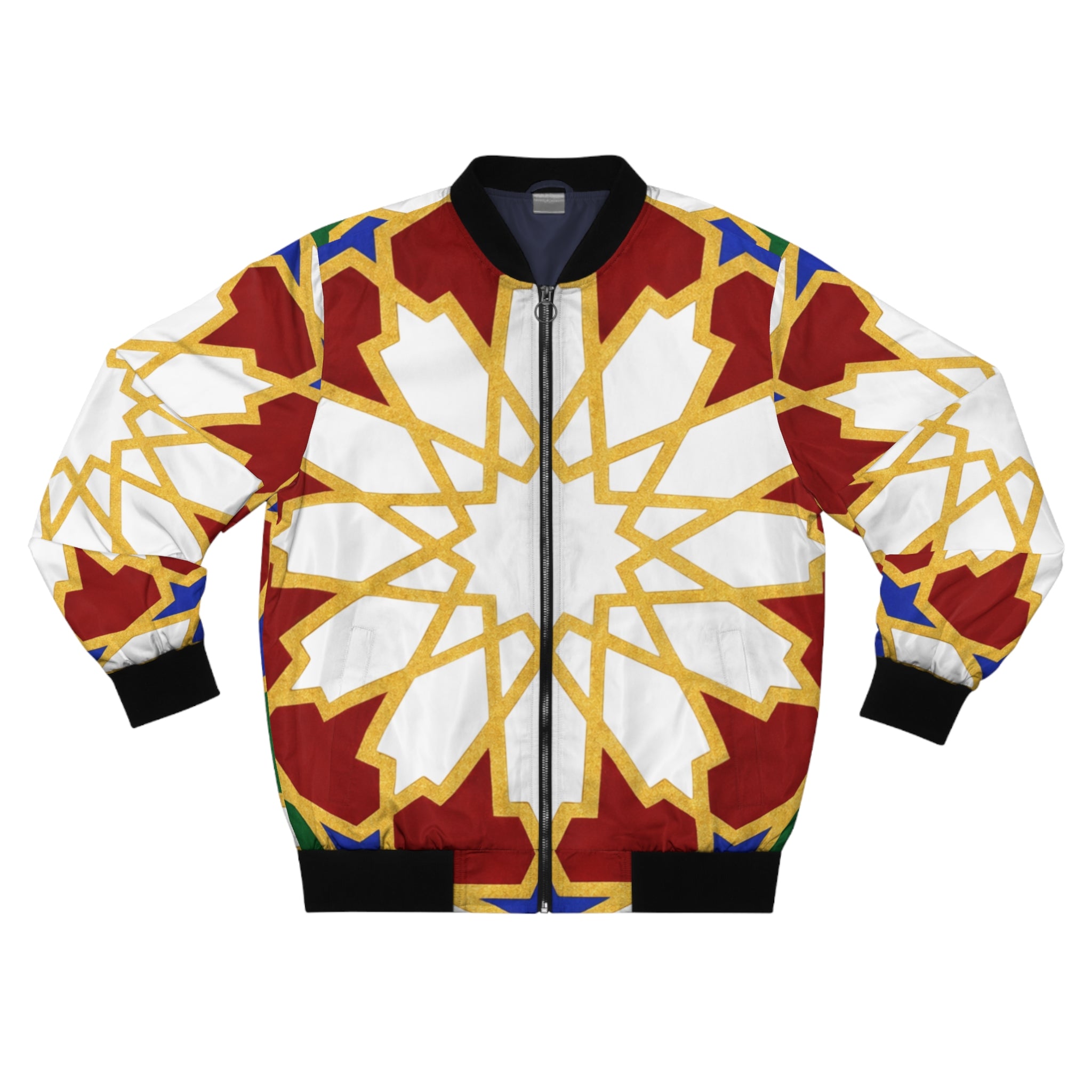 Geometric Moroccan Mosaic Bomber Jacket | Islamic Tile Pattern