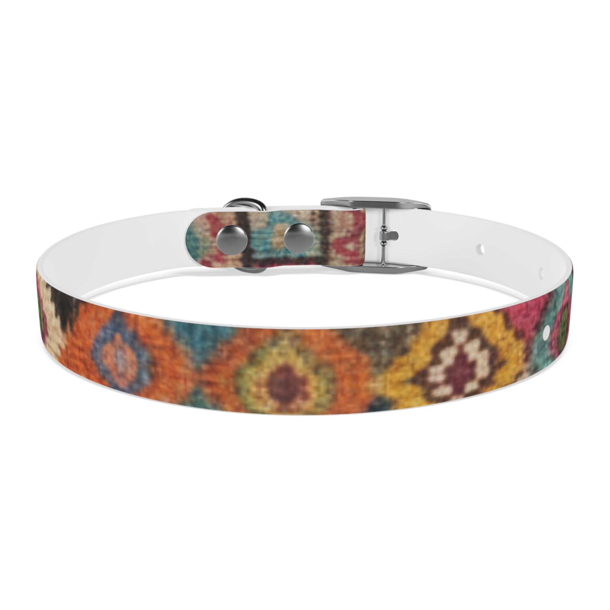 Boho Ikat Pattern Dog Collar | Colorful Southwestern Print