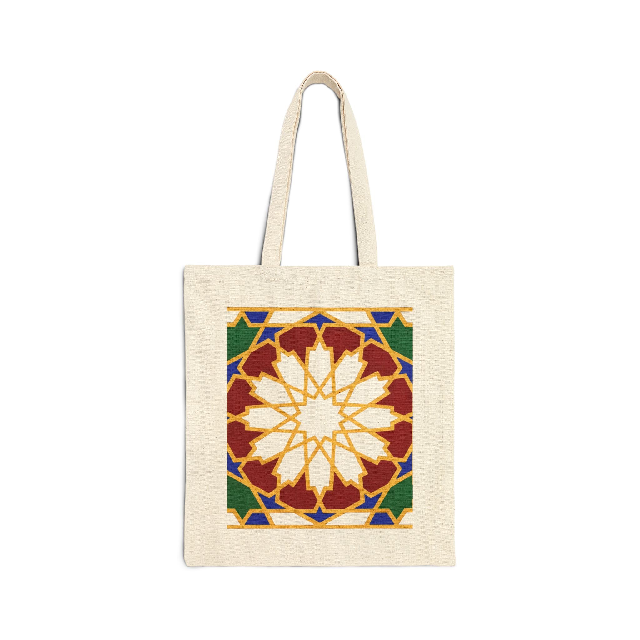 Geometric Moroccan Tile Tote | Canvas Bag, Boho Pattern