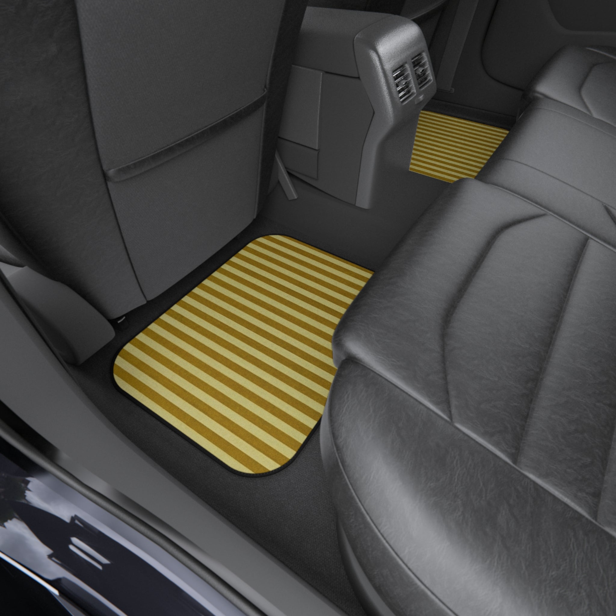 Yellow Stripe Car Floor Mats, Car Interiors Decoration | Gifts for Drivers