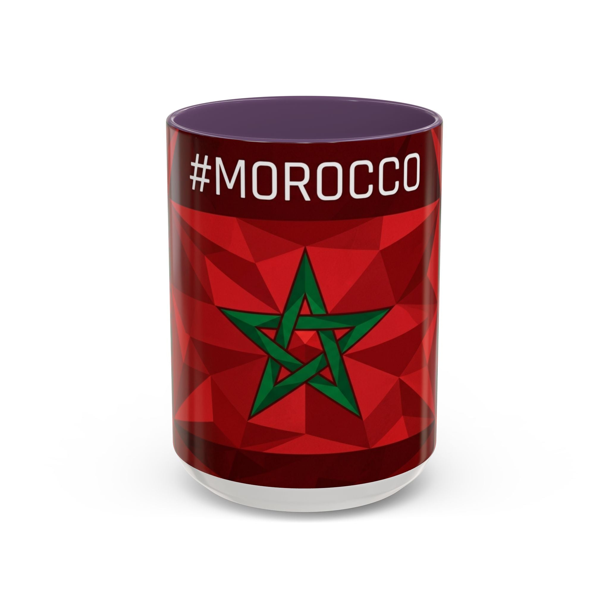 Morocco Flag Red Geometric Star Accent Mug | 11oz 15oz