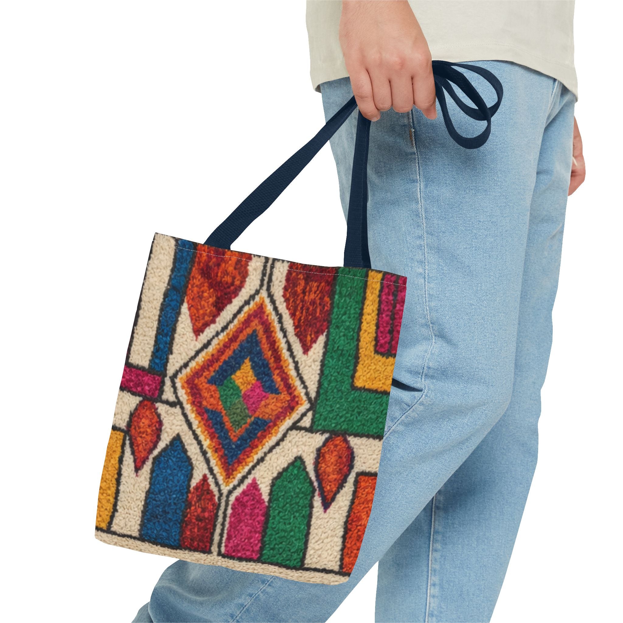 Colorful Geometric Kilim Pattern Tote | Boho Aztec Tribal Bag