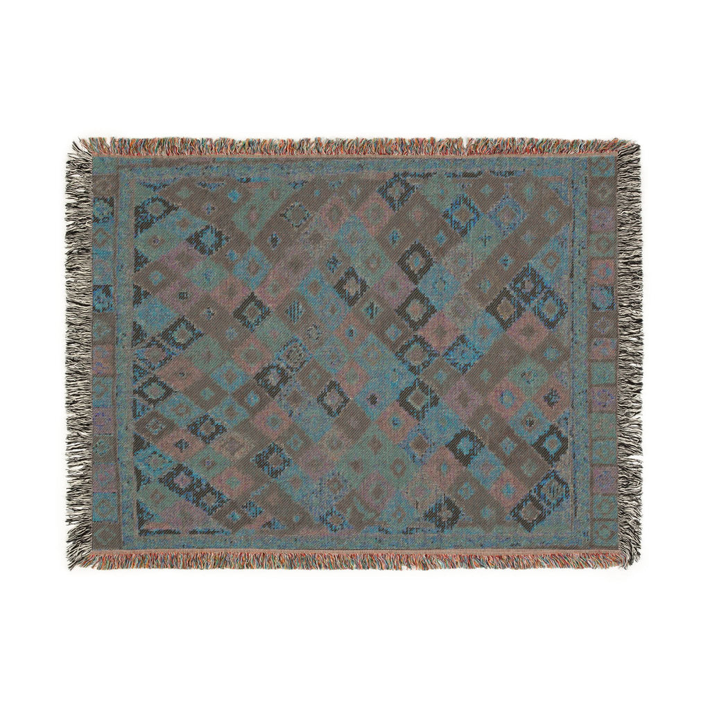 Bohemian Kilim Pattern Woven Blanket | Southwestern Geometric Throw