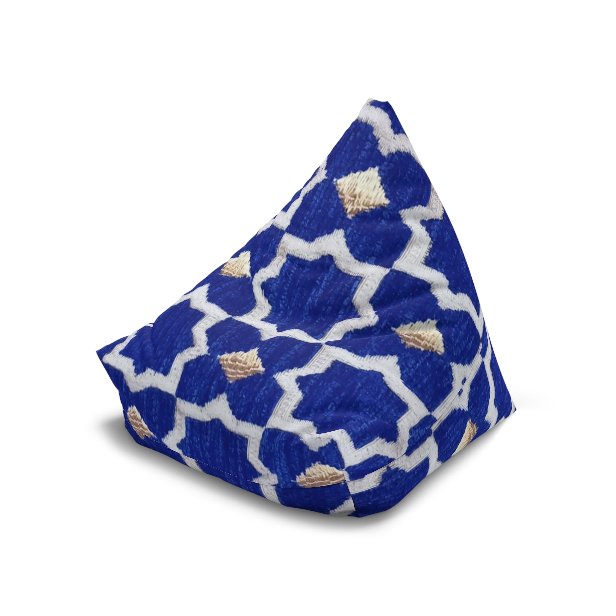 Blue Moroccan Tile Bean Bag Cover | Geometric Pattern