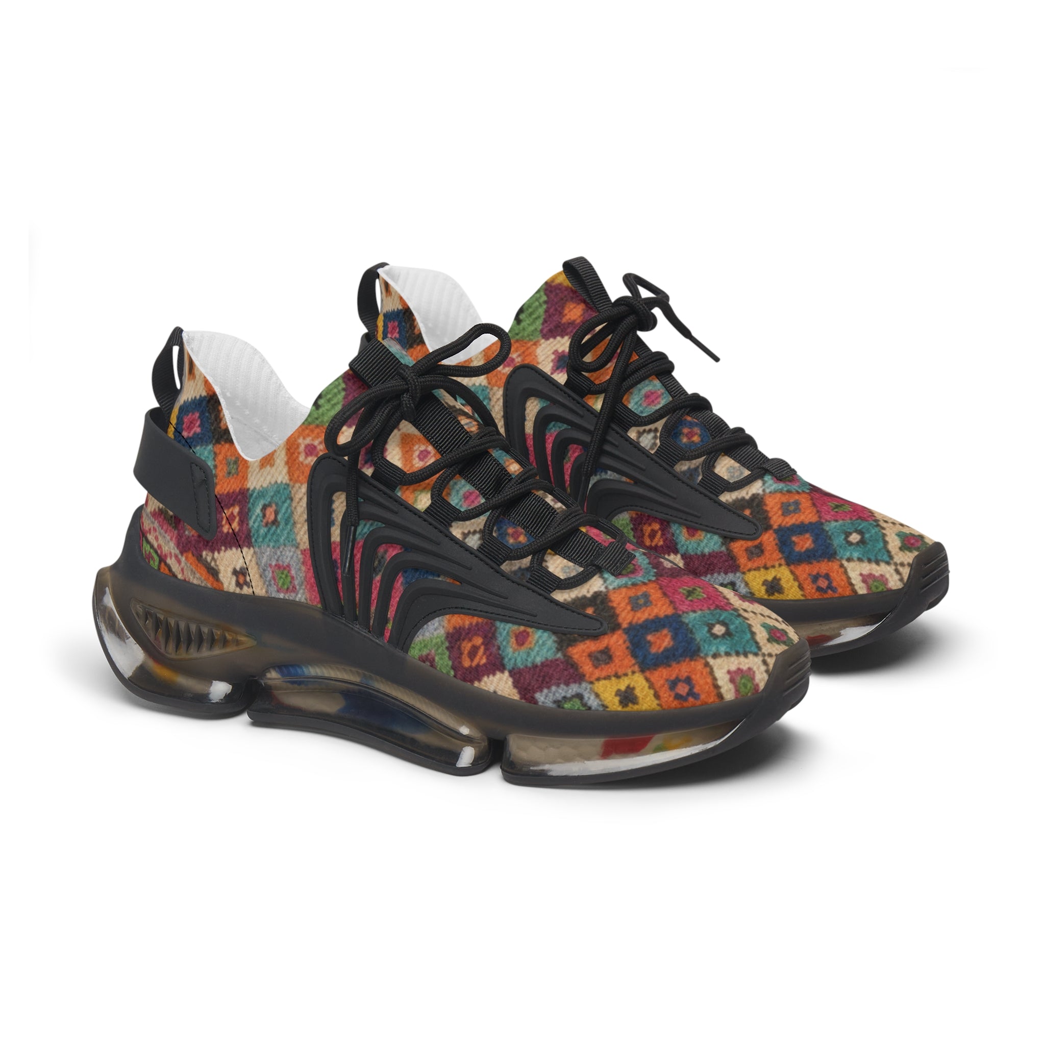 Colorful Tribal Diamond Pattern Sneakers | Mesh Sneakers