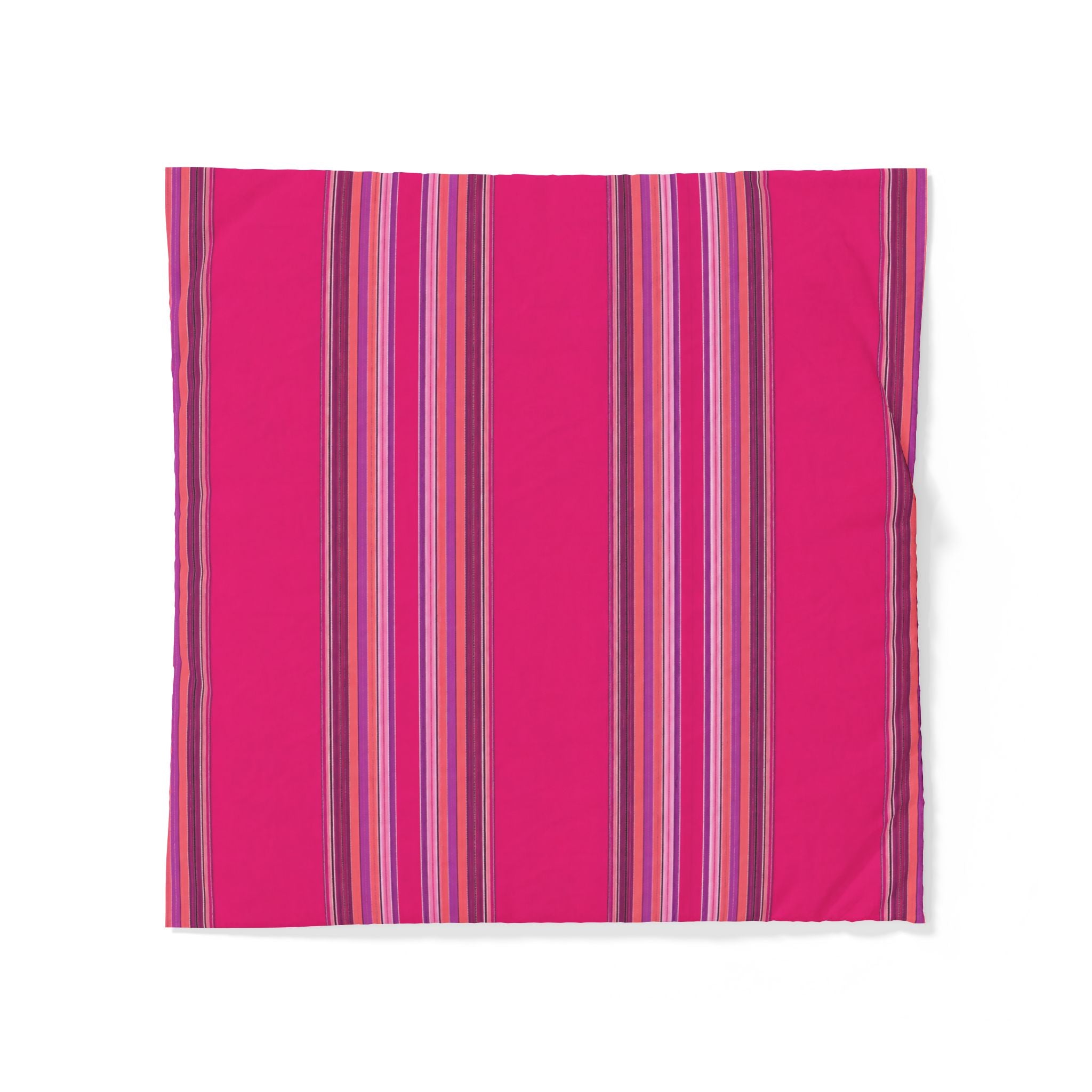 Pink Striped Cotton Duvet Cover | Bright Vertical Stripe Bedding