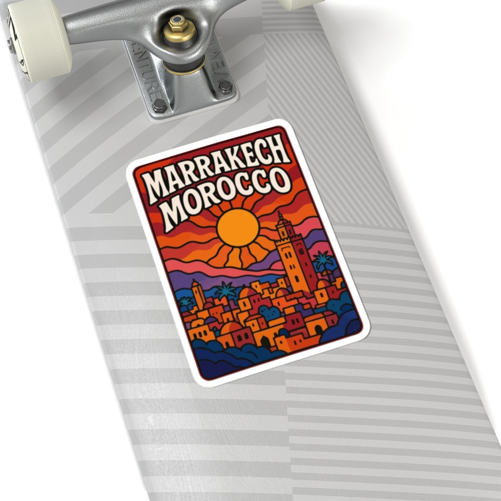 Marrakech Morocco sunset town Sticker | Kiss-cut travel decal