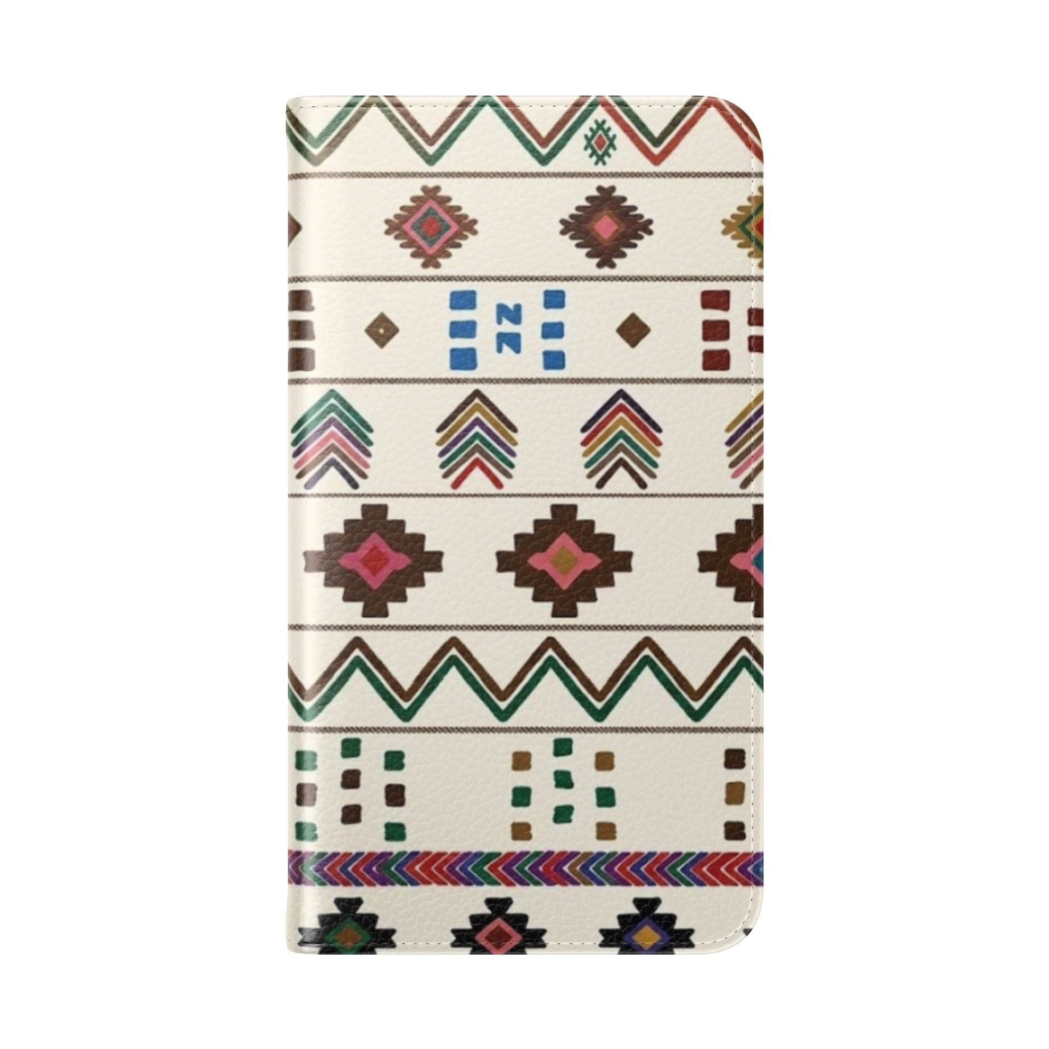 Southwestern Aztec Pattern Flip Case | Tribal Phone Wallet, Card Slots