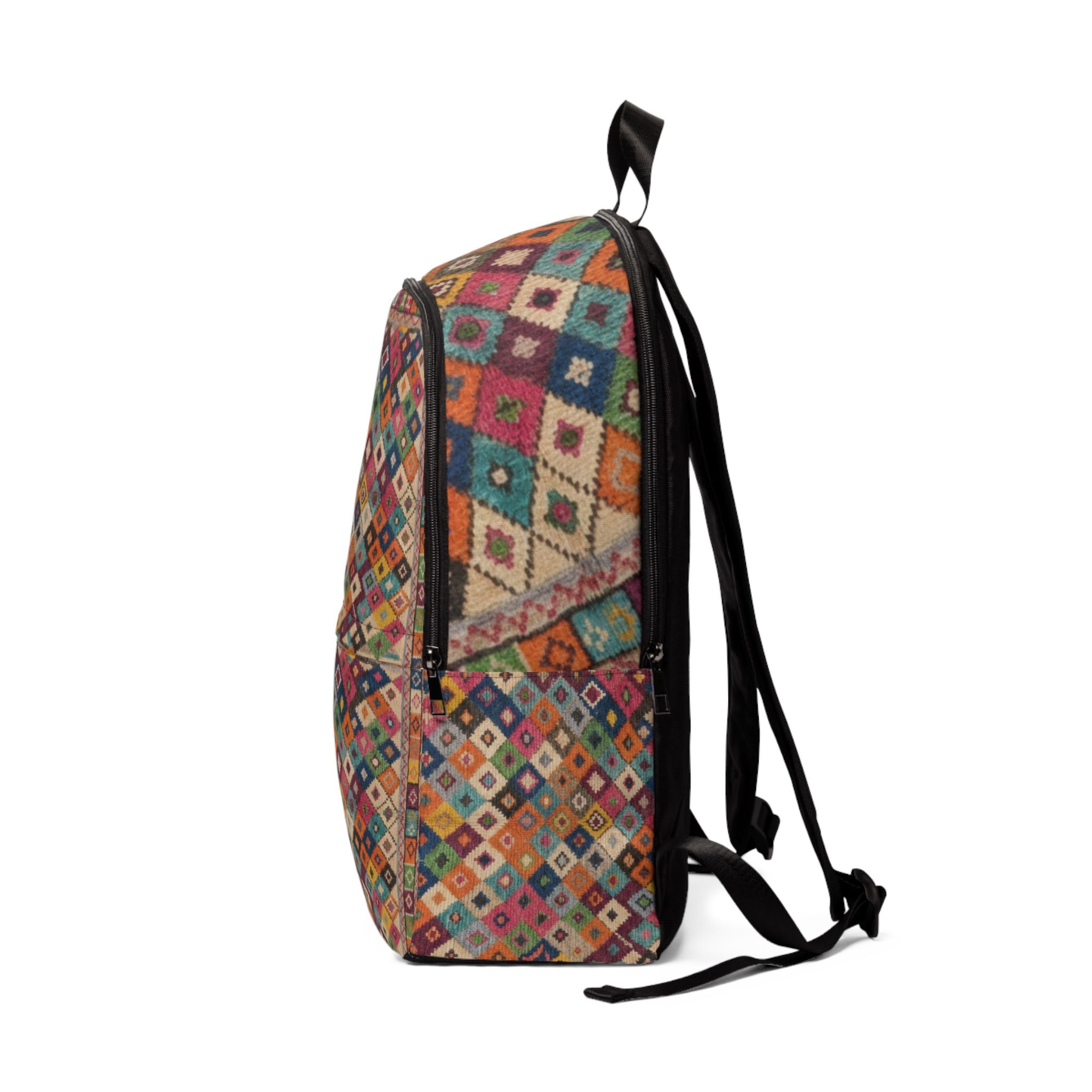 Colorful Geometric Diamond Pattern Backpack | Boho Aztec Print
