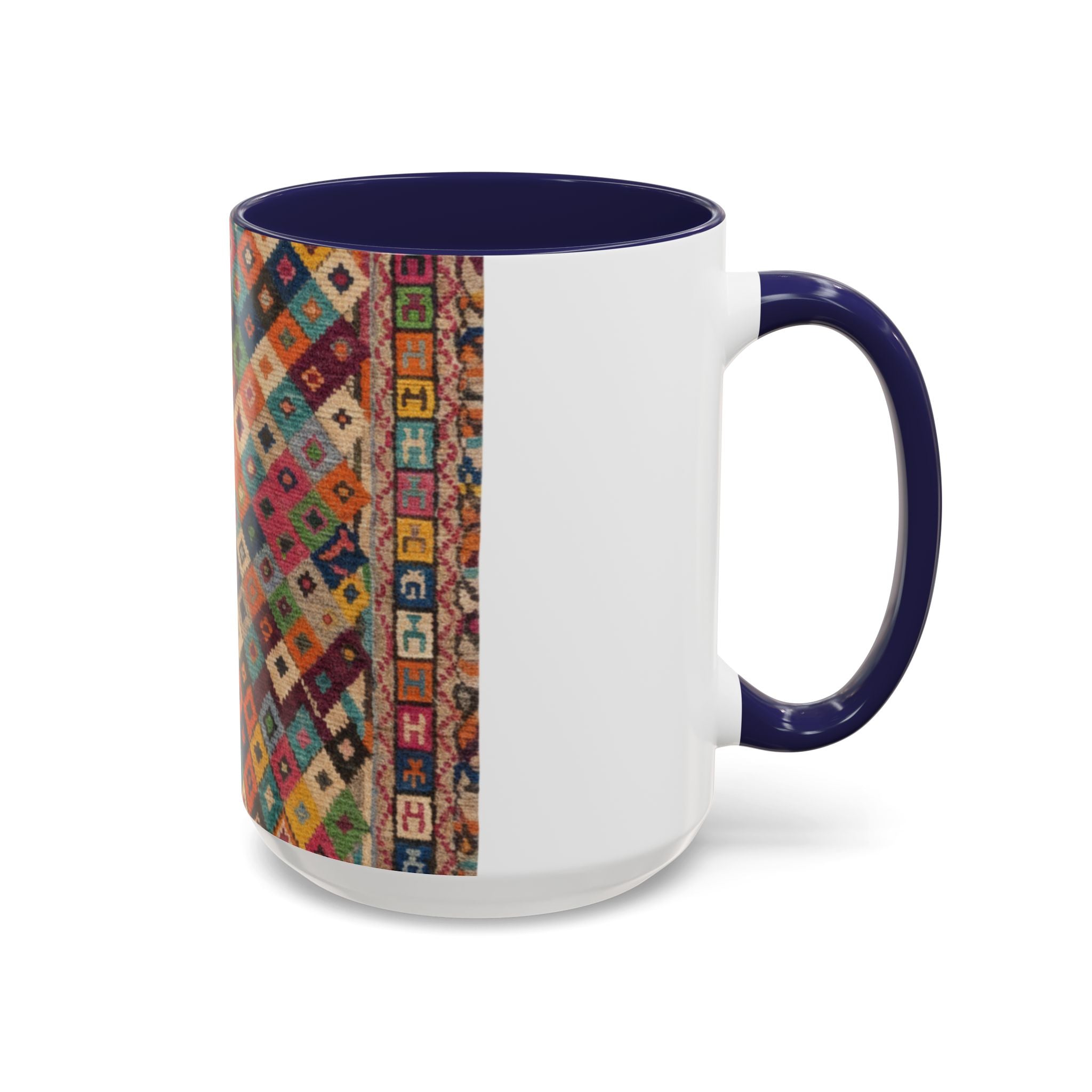 Colorful Kilim Diamond Pattern Mug | Accent Coffee Mug 11oz 15oz