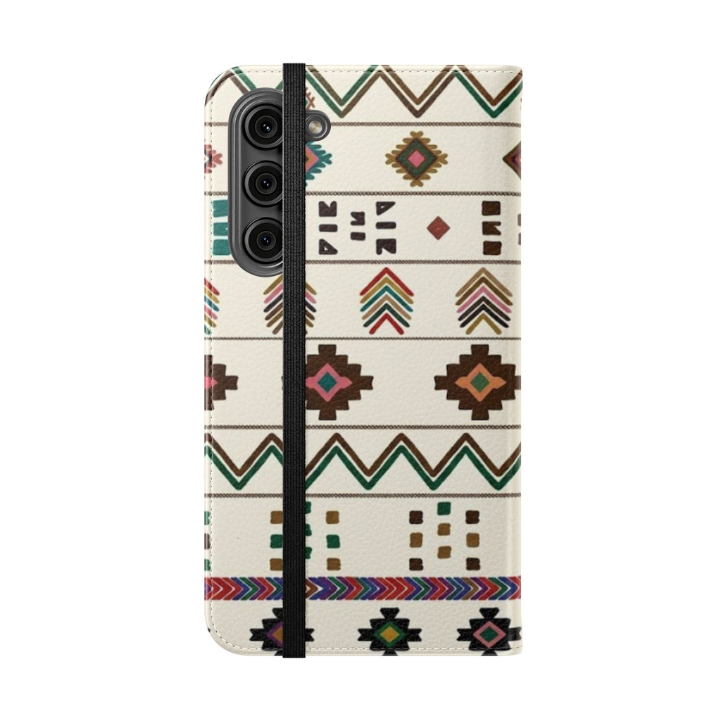 Southwestern Aztec Pattern Flip Case | Tribal Phone Wallet, Card Slots