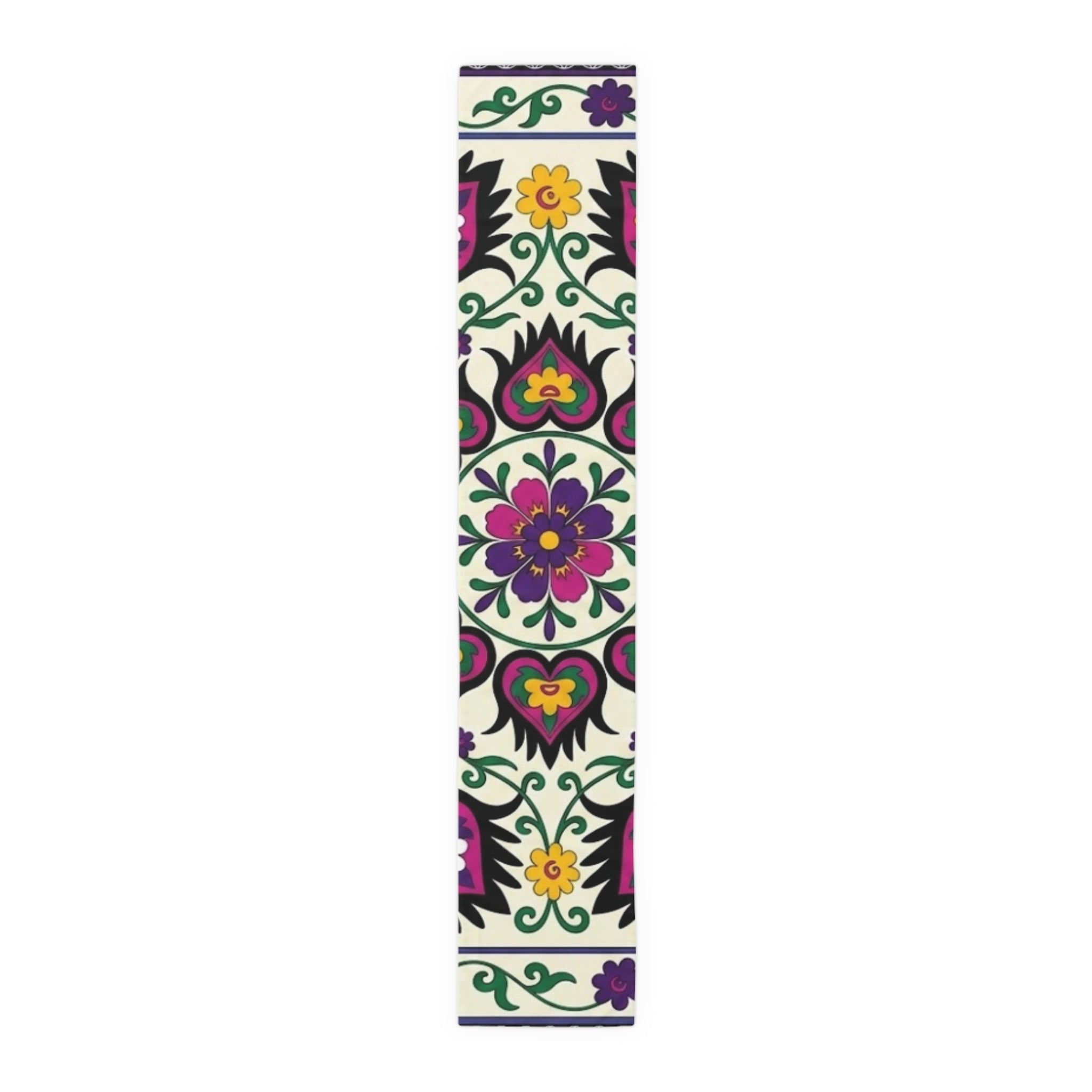 Floral Folk Art Pattern Table Runner | Decorative Dining Linen