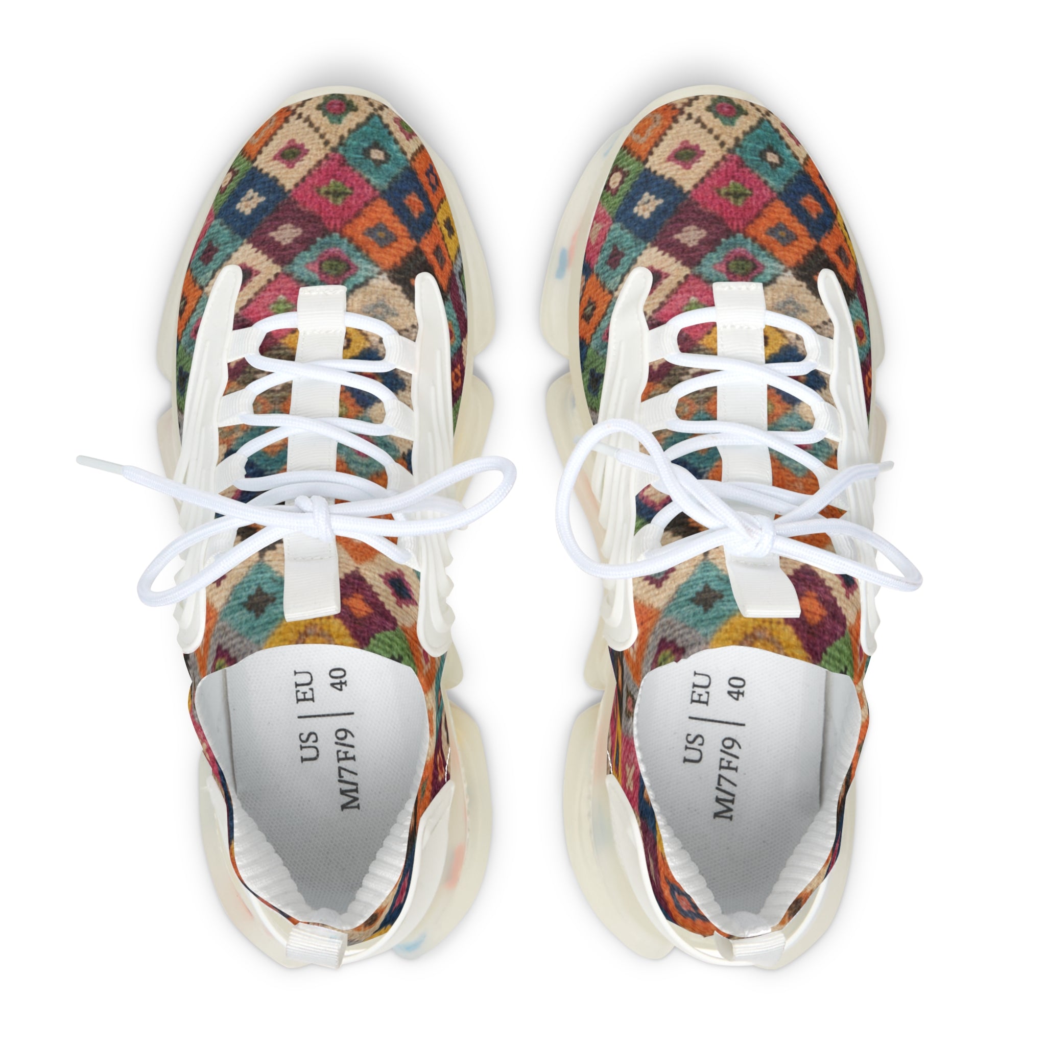 Colorful Tribal Diamond Pattern Sneakers | Mesh Sneakers