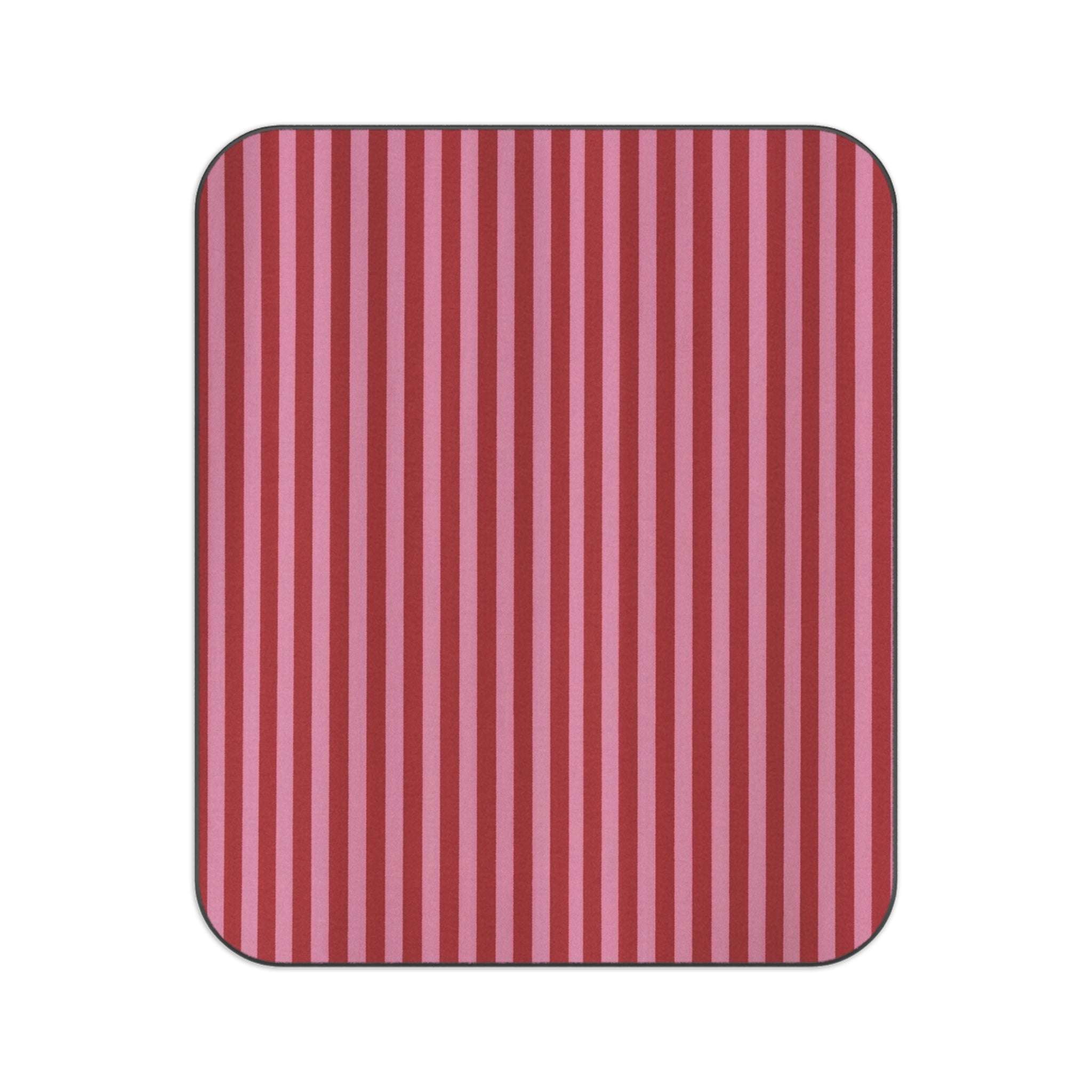 Red and Pink Vertical Stripe Picnic Blanket | Outdoor Mat