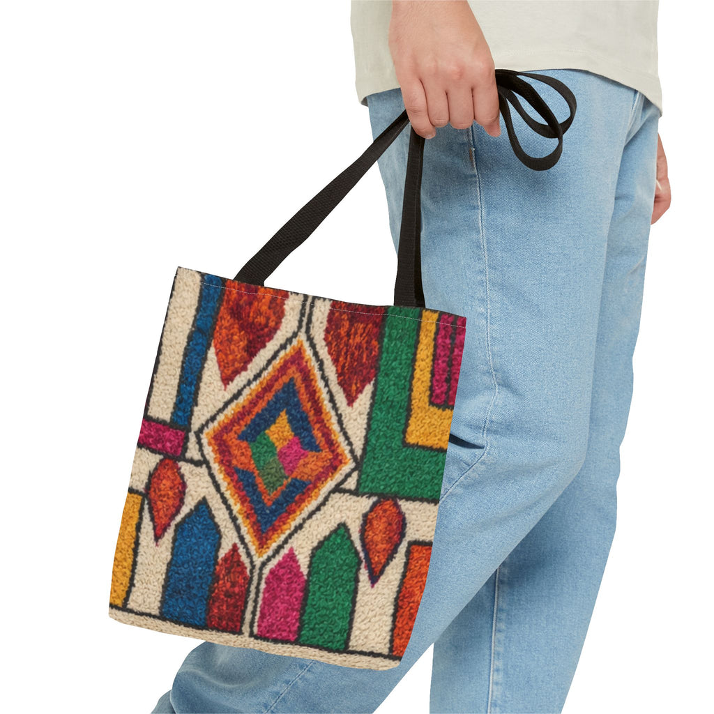 Colorful Geometric Kilim Pattern Tote | Boho Aztec Tribal Bag