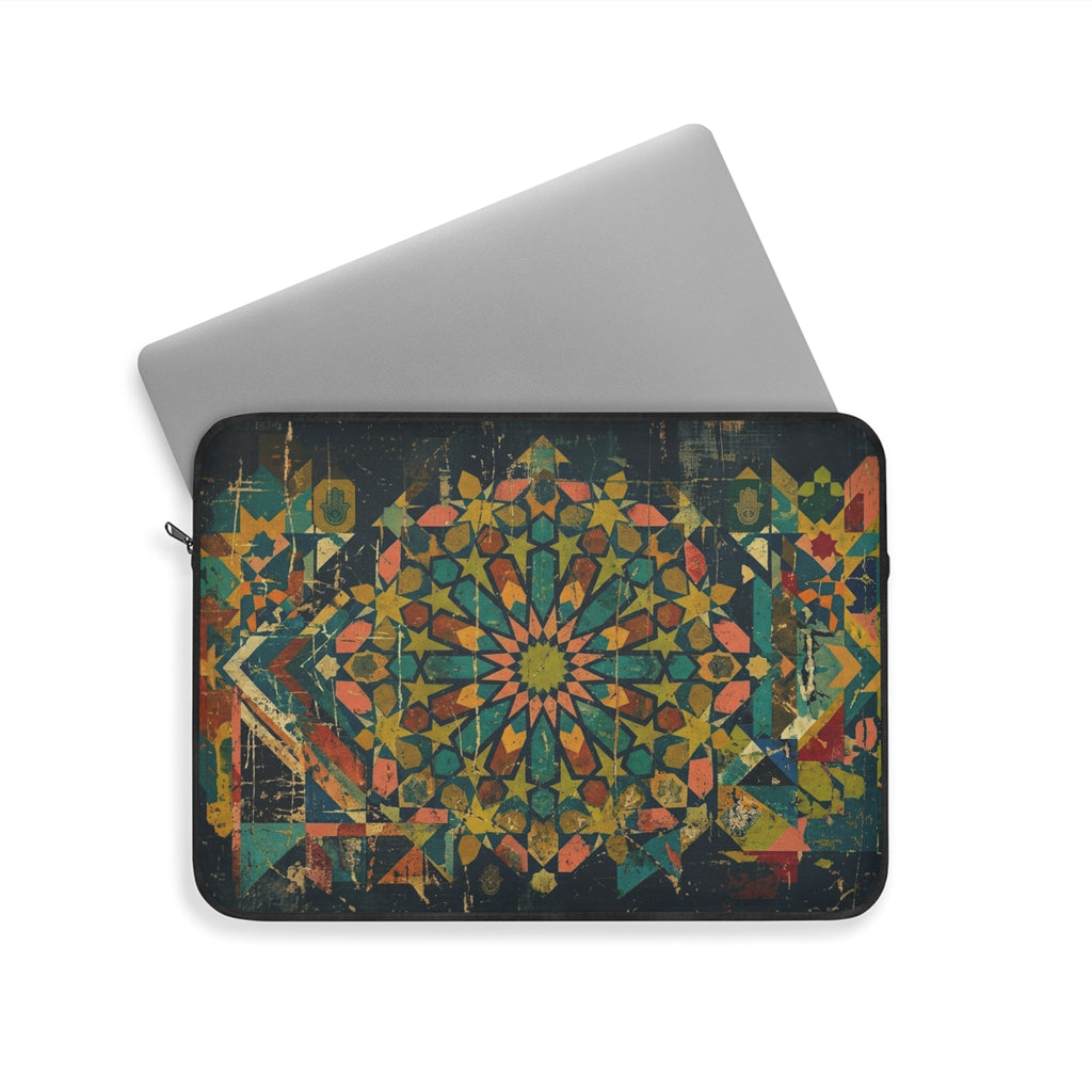 Colorful Geometric Mandala Laptop Sleeve | Boho Aztec Pattern