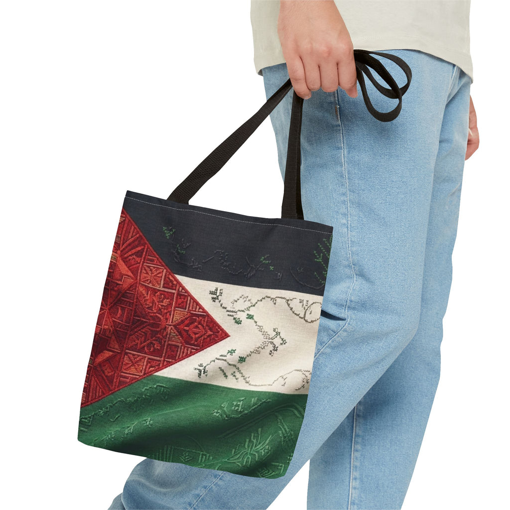 Palestine Flag Pattern Tote Bag | AOP Palestinian Textile Design
