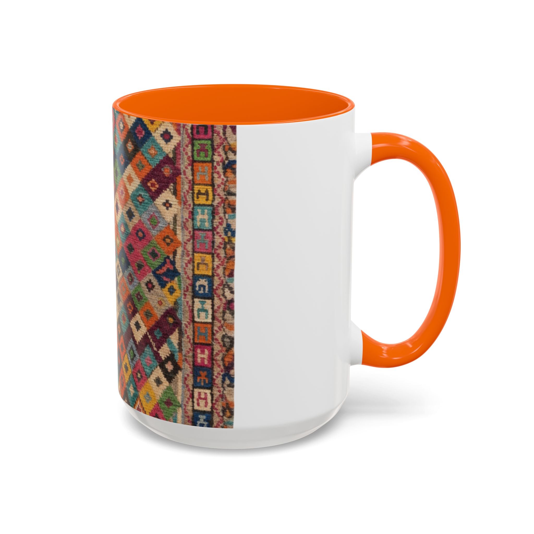 Colorful Kilim Diamond Pattern Mug | Accent Coffee Mug 11oz 15oz