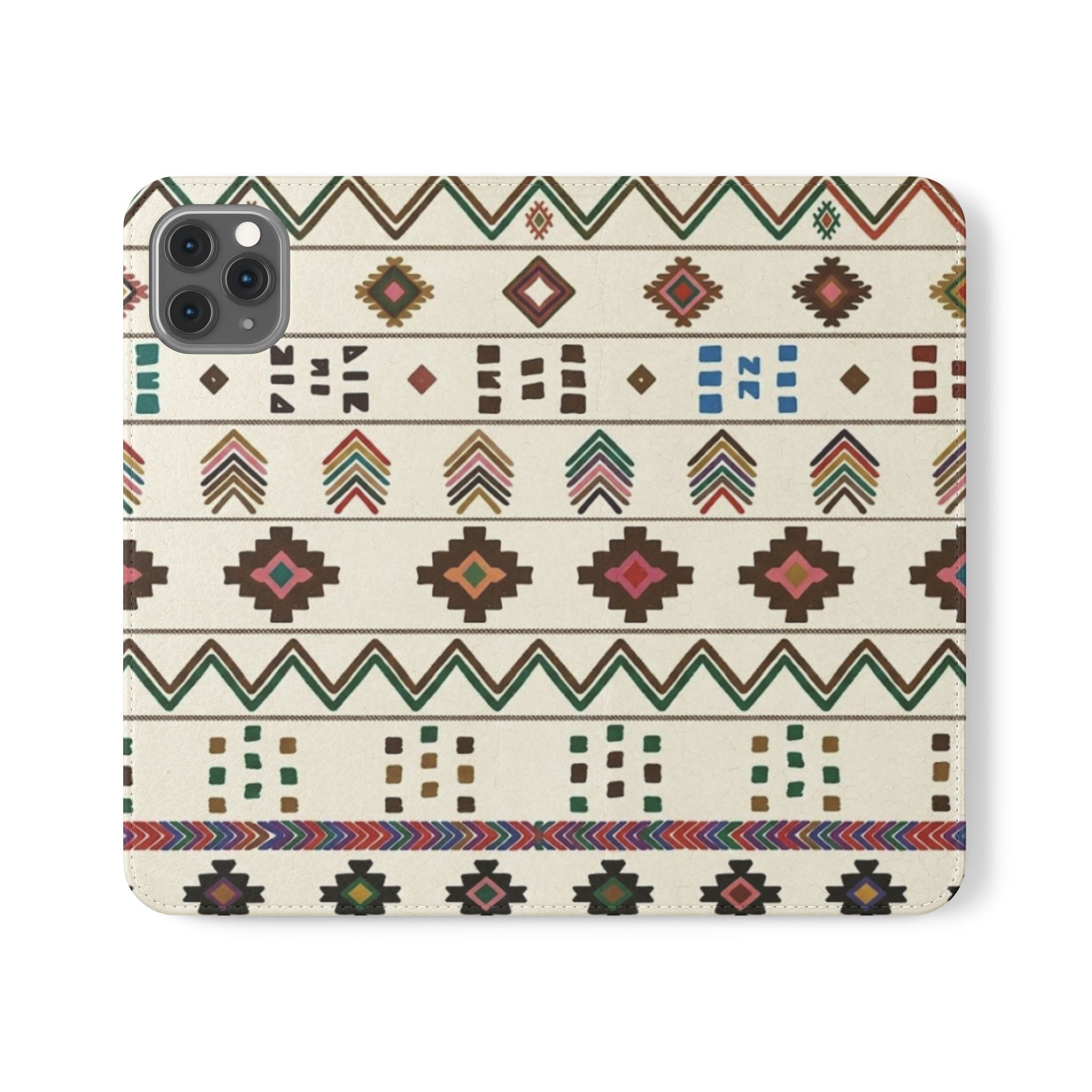 Southwestern Aztec Pattern Flip Case | Tribal Phone Wallet, Card Slots