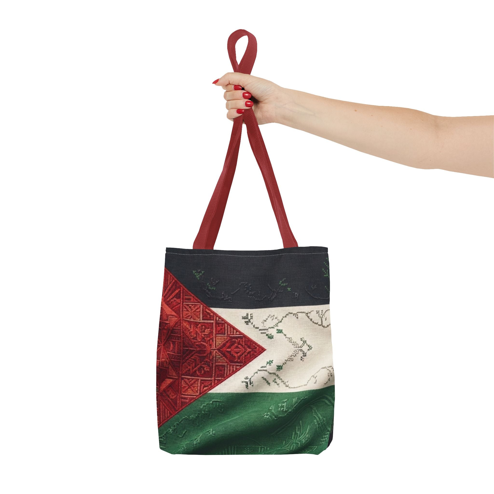 Palestine Flag Pattern Tote Bag | AOP Palestinian Textile Design