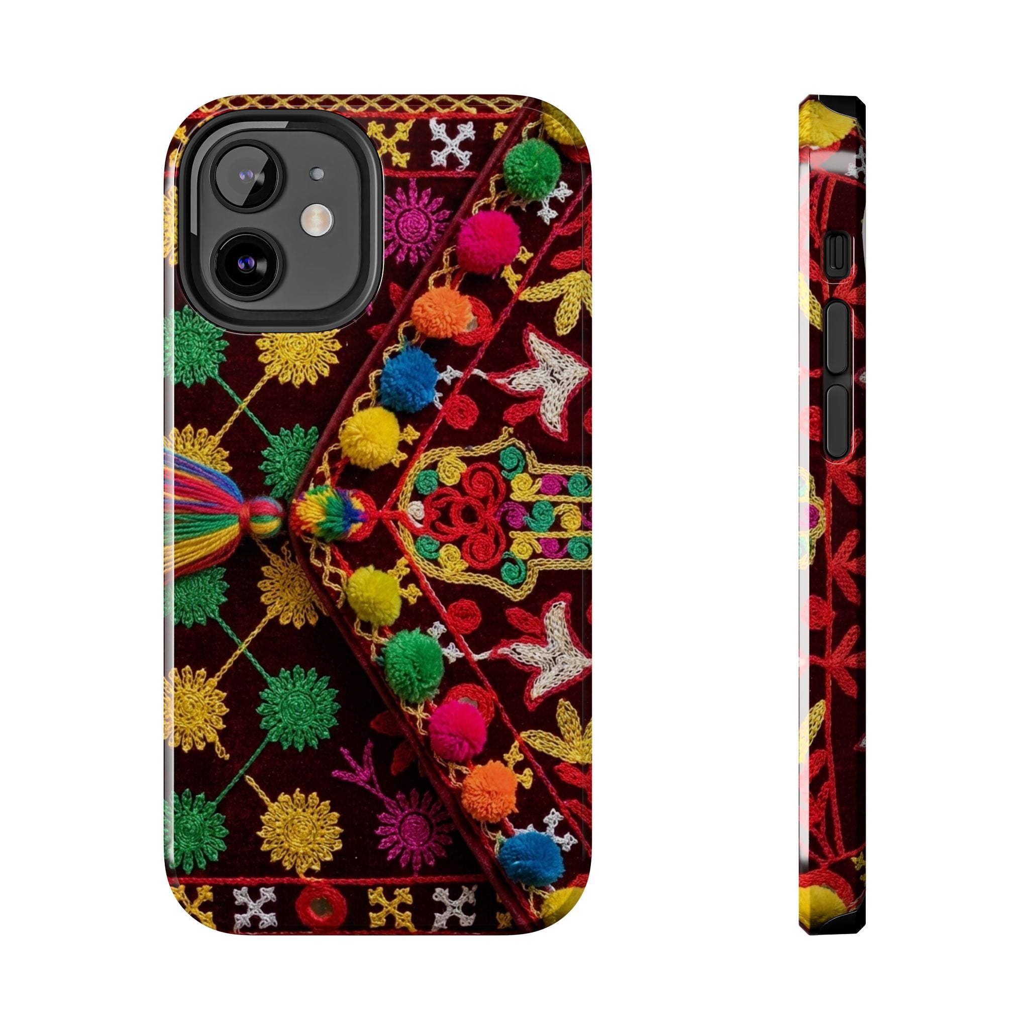 Colorful Pom Pom Pattern Phone Case | Tough Phone Case