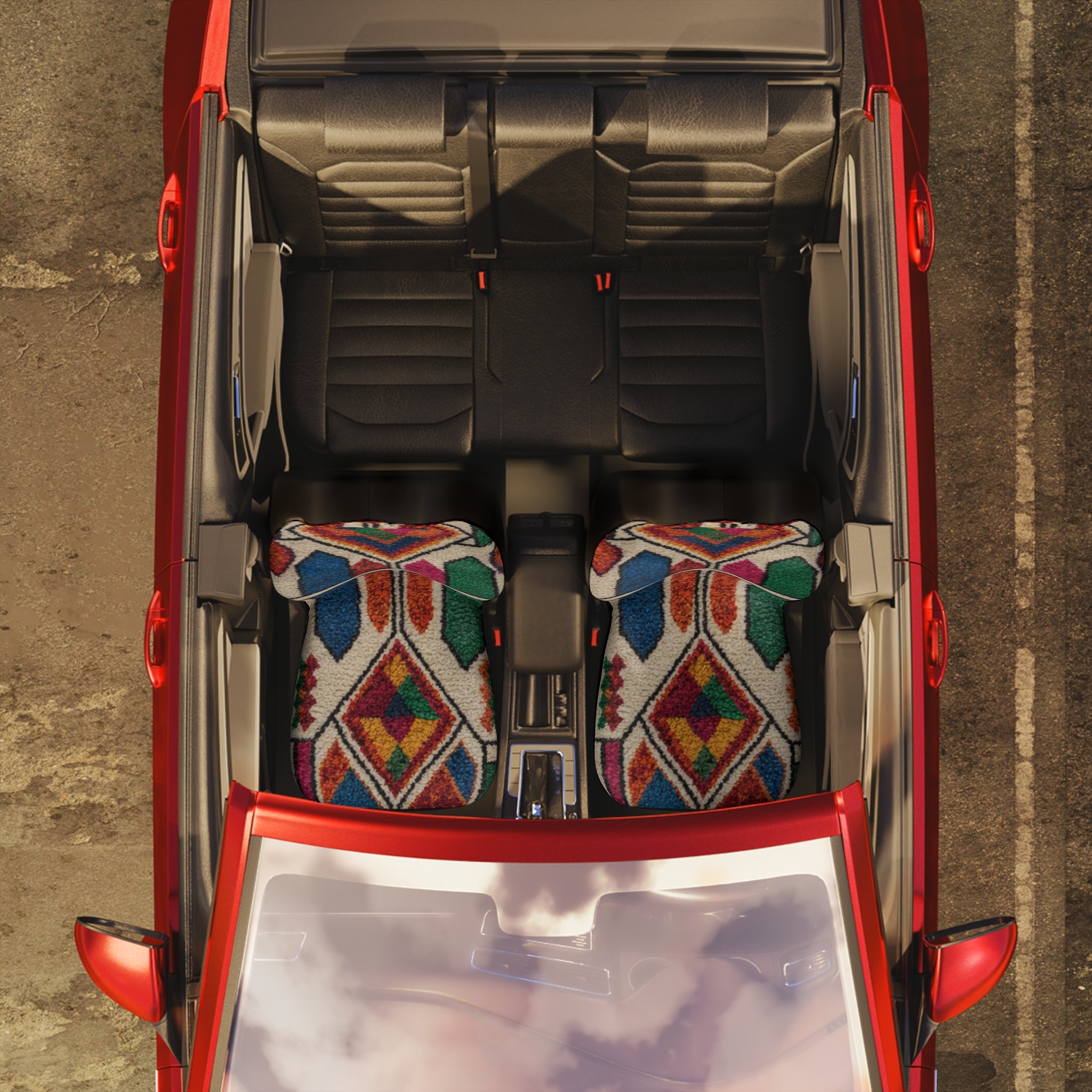 Moroccan rug style Car Seat Covers | Polyester Print