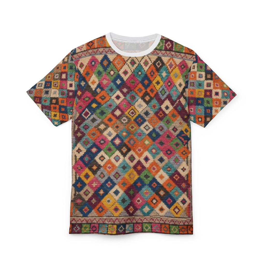 Colorful Diamond Kilim Pattern Tee | All-Over Print Shirt