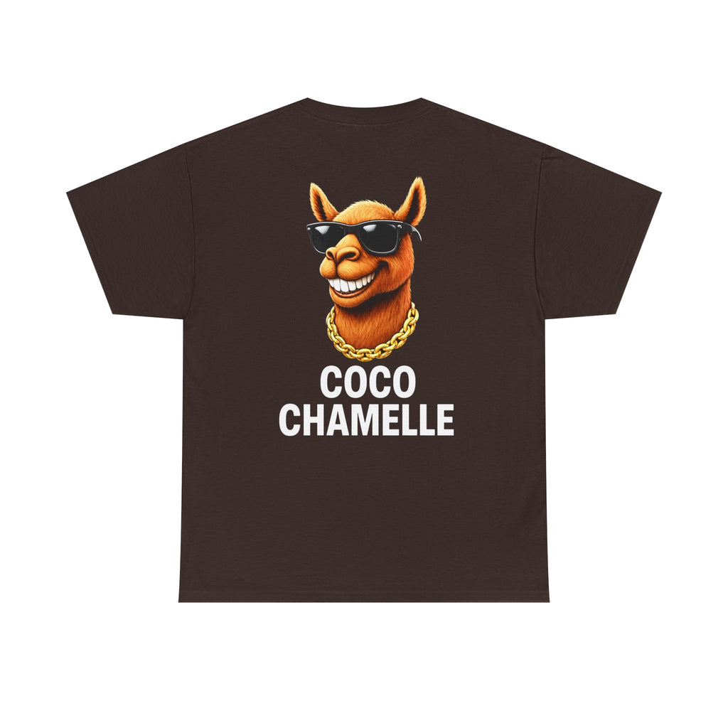 Coco Chamelle Tee Shirt - Cool Camel with Sunglasses & Gold Chain