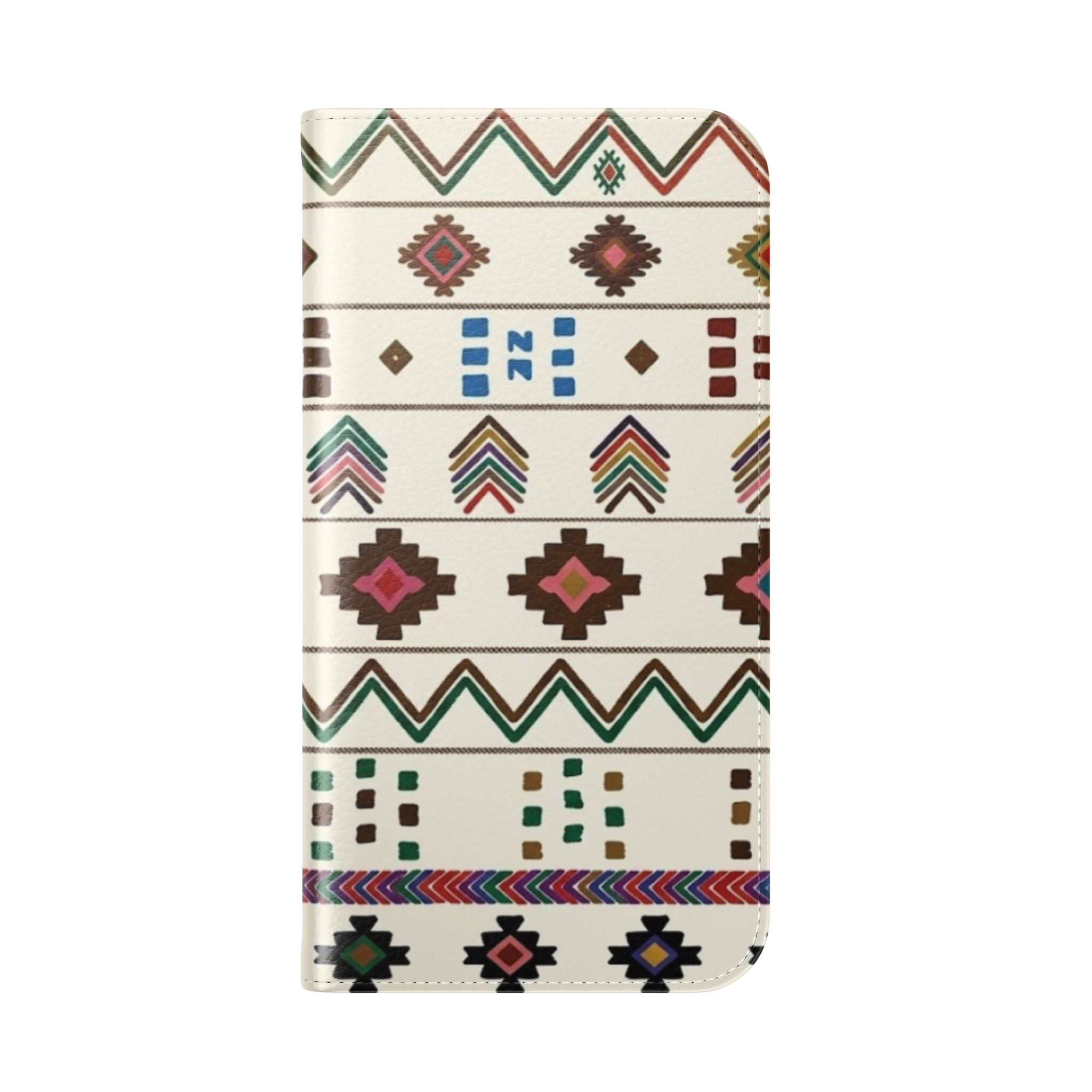 Southwestern Aztec Pattern Flip Case | Tribal Phone Wallet, Card Slots