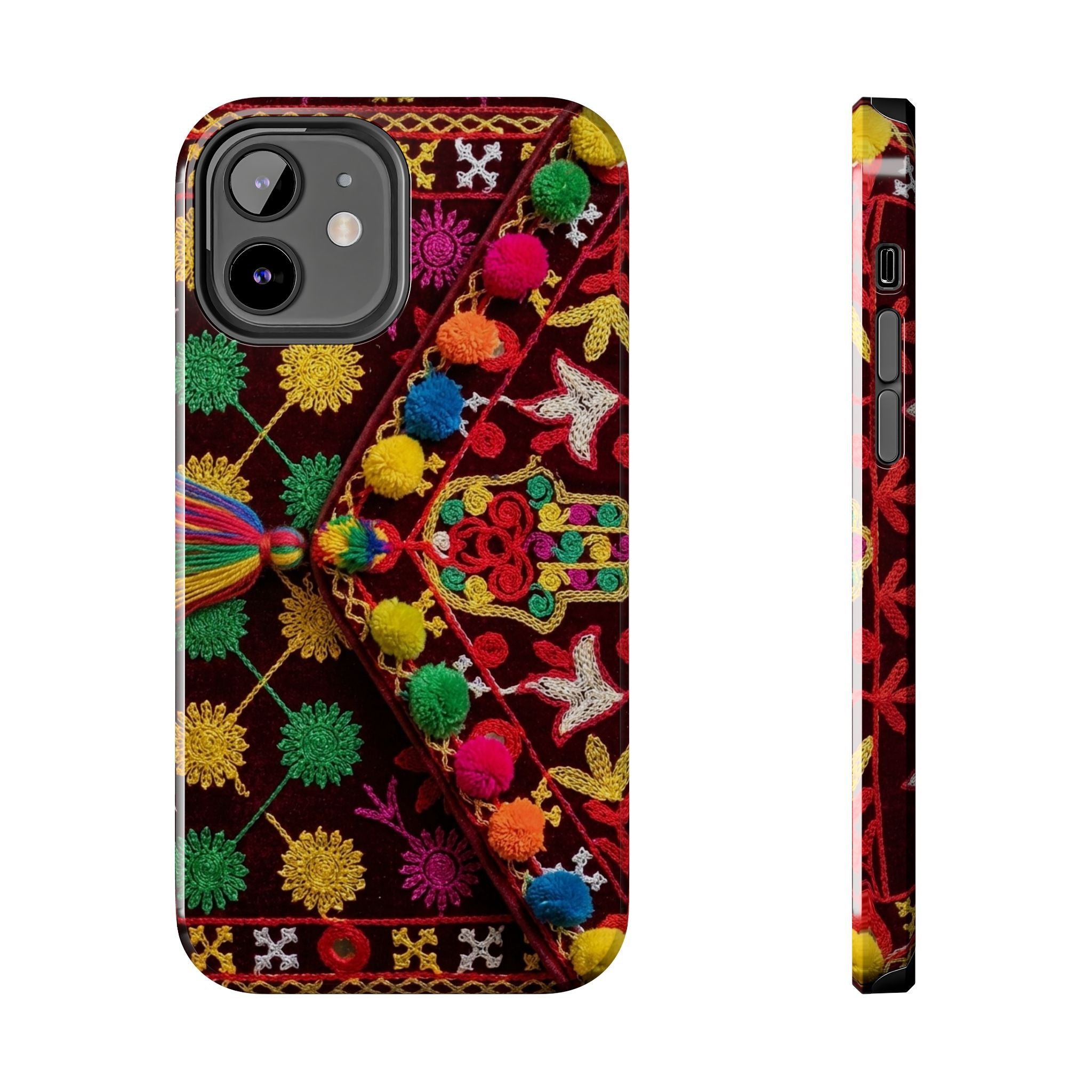 Colorful Pom Pom Pattern Phone Case | Tough Phone Case