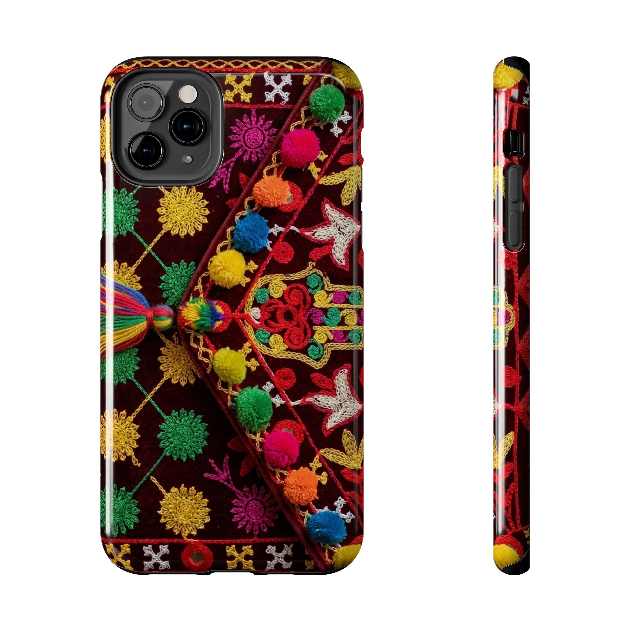 Colorful Pom Pom Pattern Phone Case | Tough Phone Case