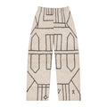 Neutral Geometric Pattern Women's Pants | Ivory Moroccan Lines