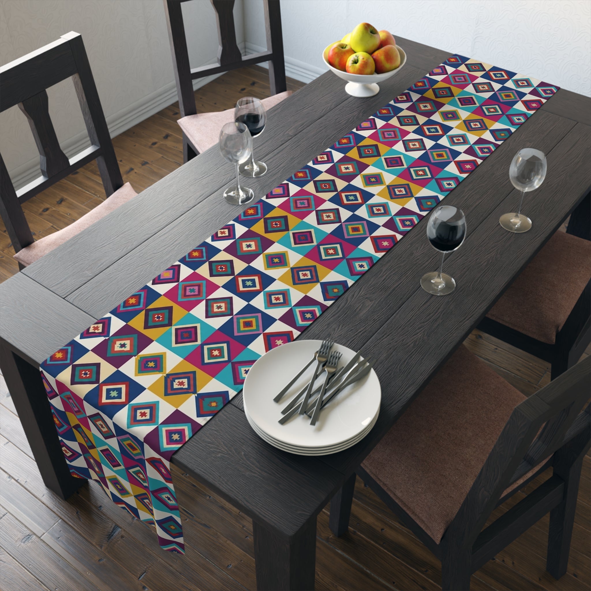 Southwestern Diamond Table Runner | Cotton Blue table runner