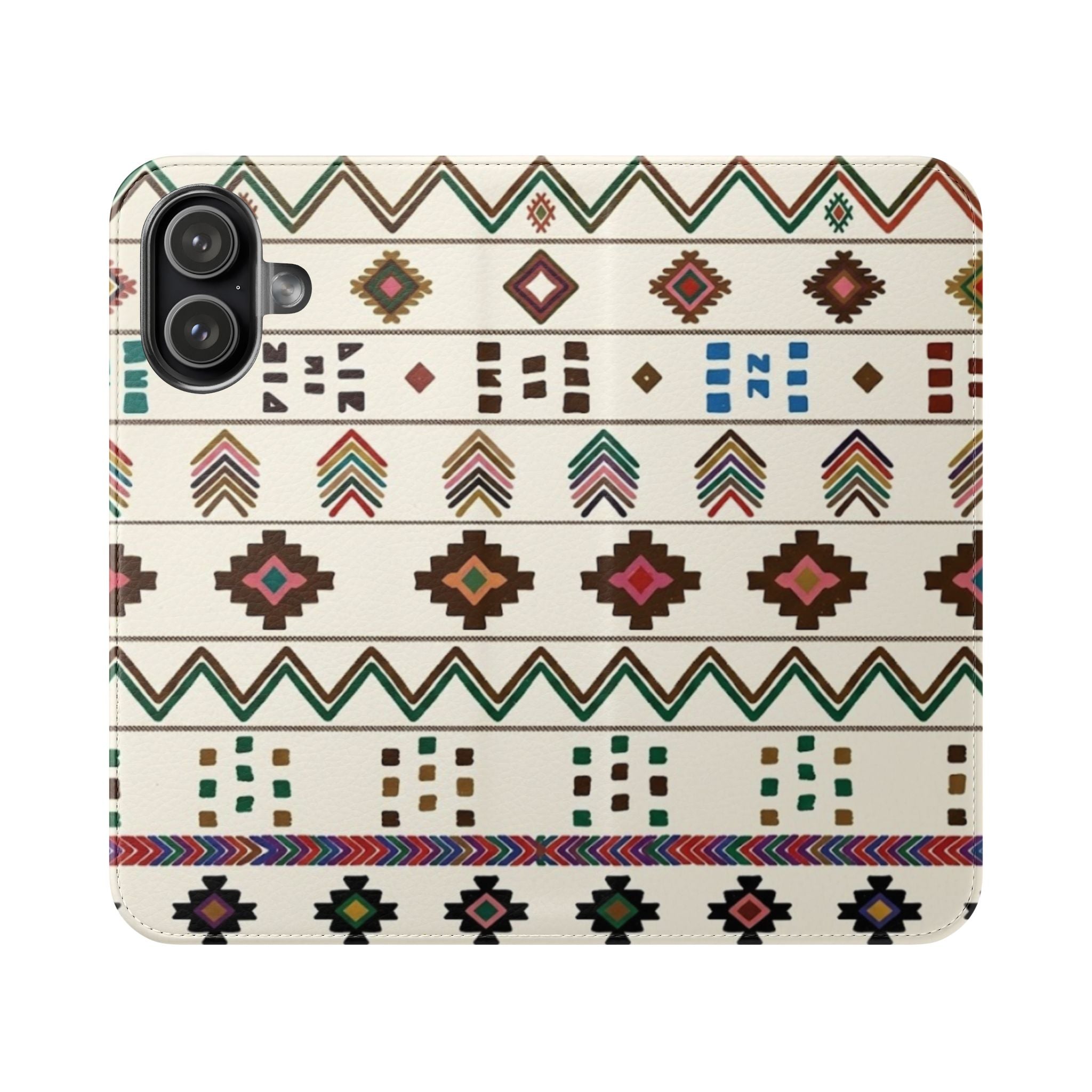Southwestern Aztec Pattern Flip Case | Tribal Phone Wallet, Card Slots
