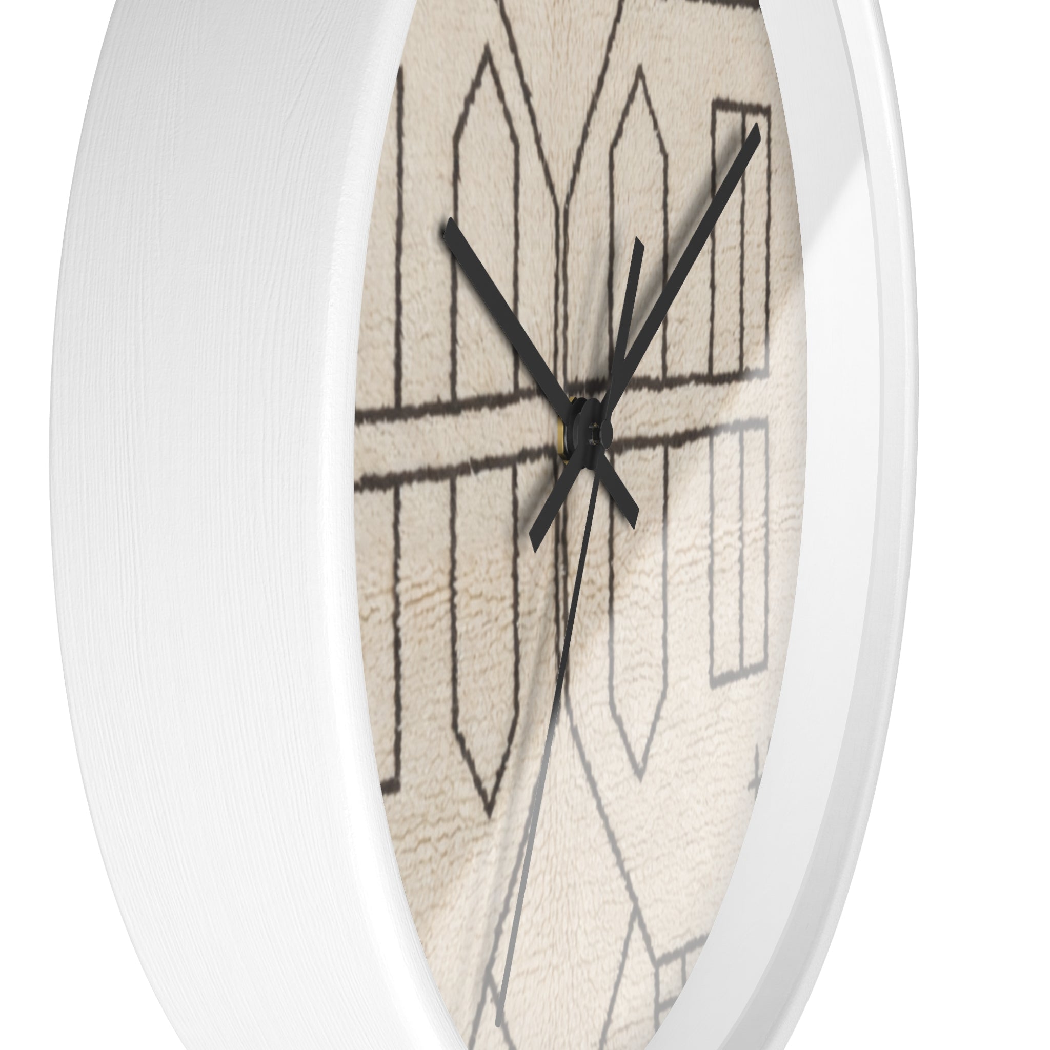 Geometric Line Moroccan Pattern Wall Clock | Neutral Modern Home Decor