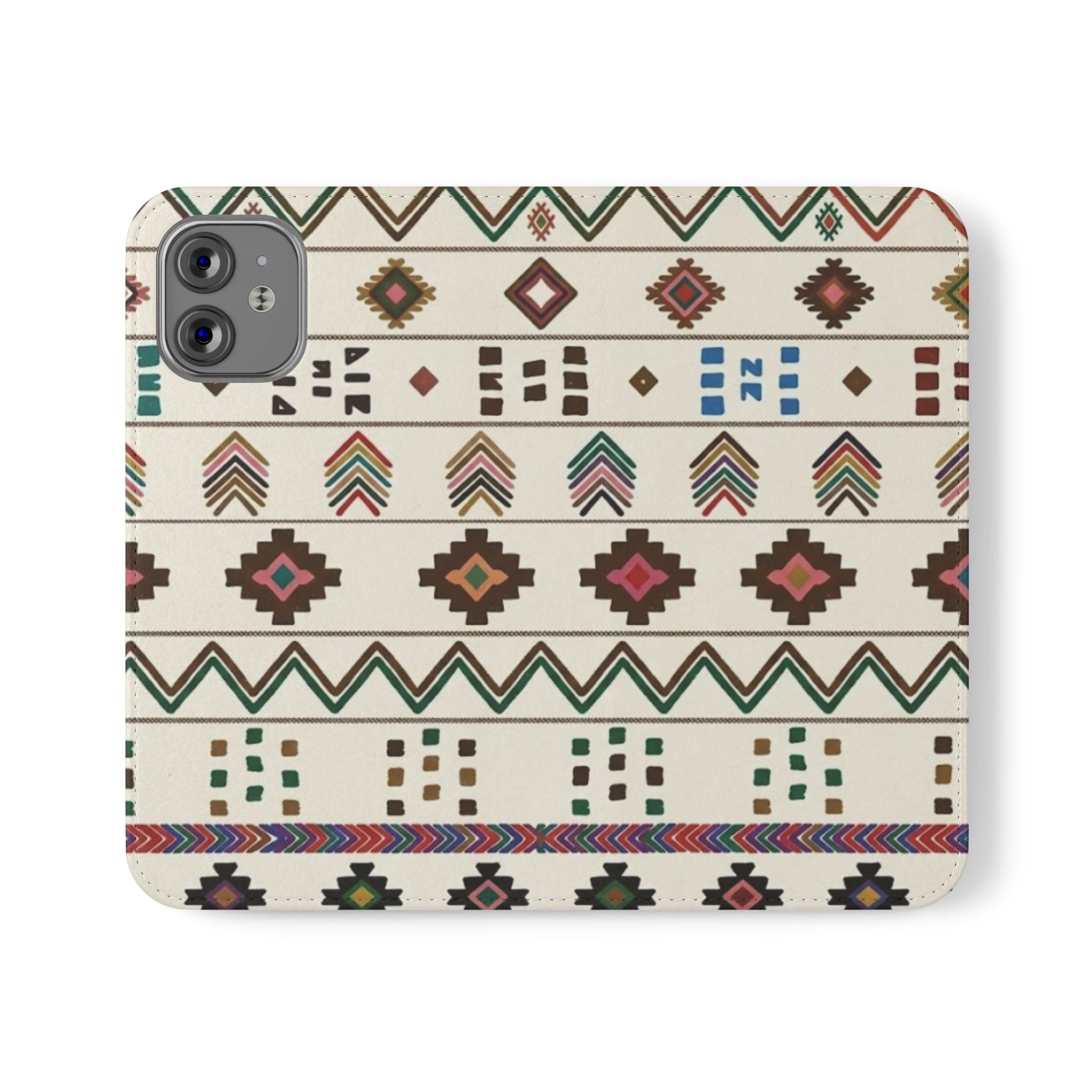 Southwestern Aztec Pattern Flip Case | Tribal Phone Wallet, Card Slots