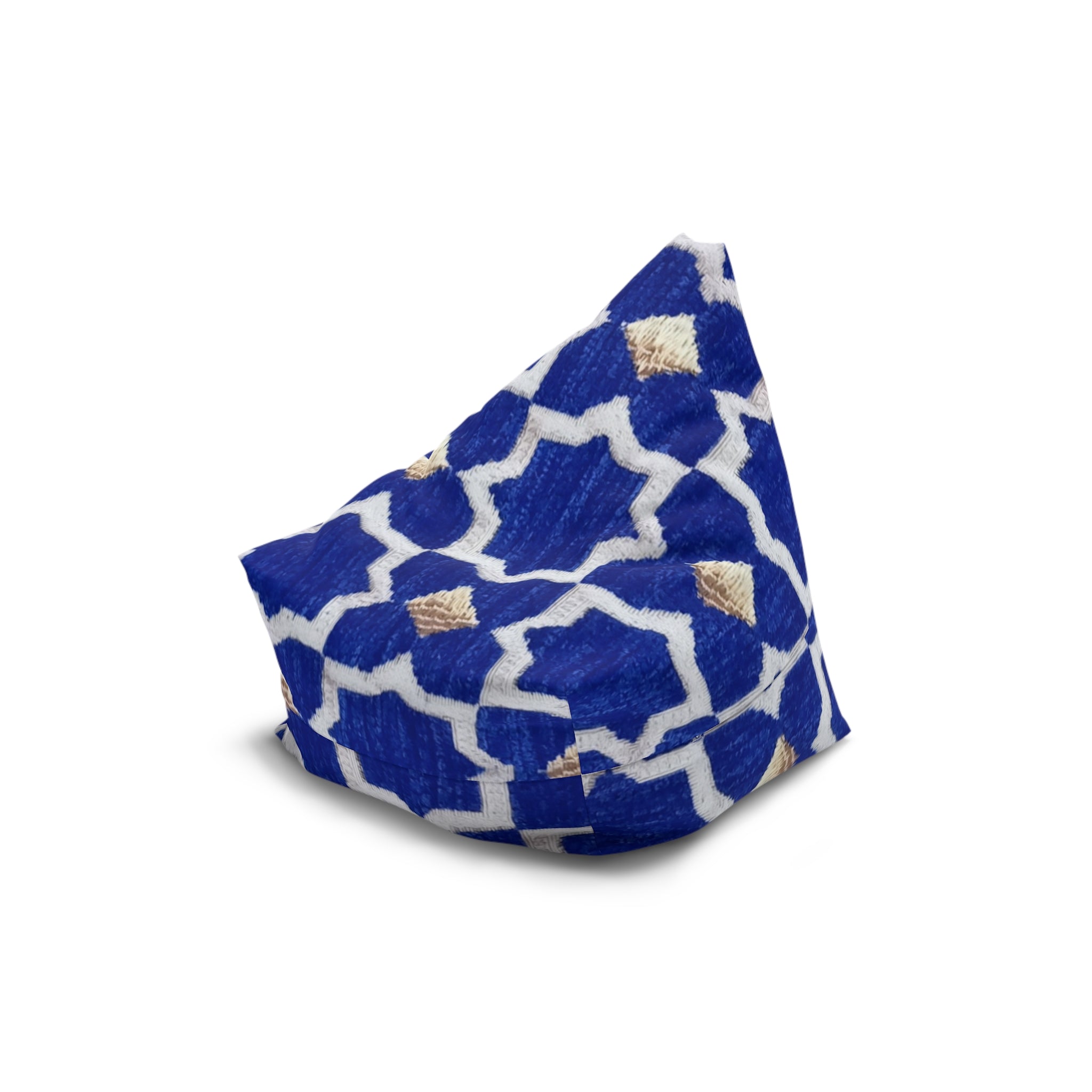 Blue Moroccan Tile Bean Bag Cover | Geometric Pattern