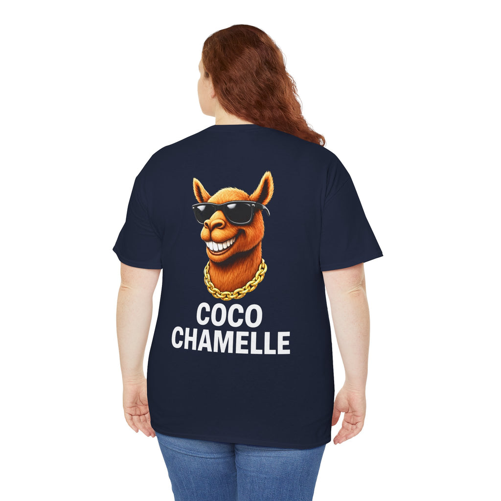 Coco Chamelle Tee Shirt - Cool Camel with Sunglasses & Gold Chain