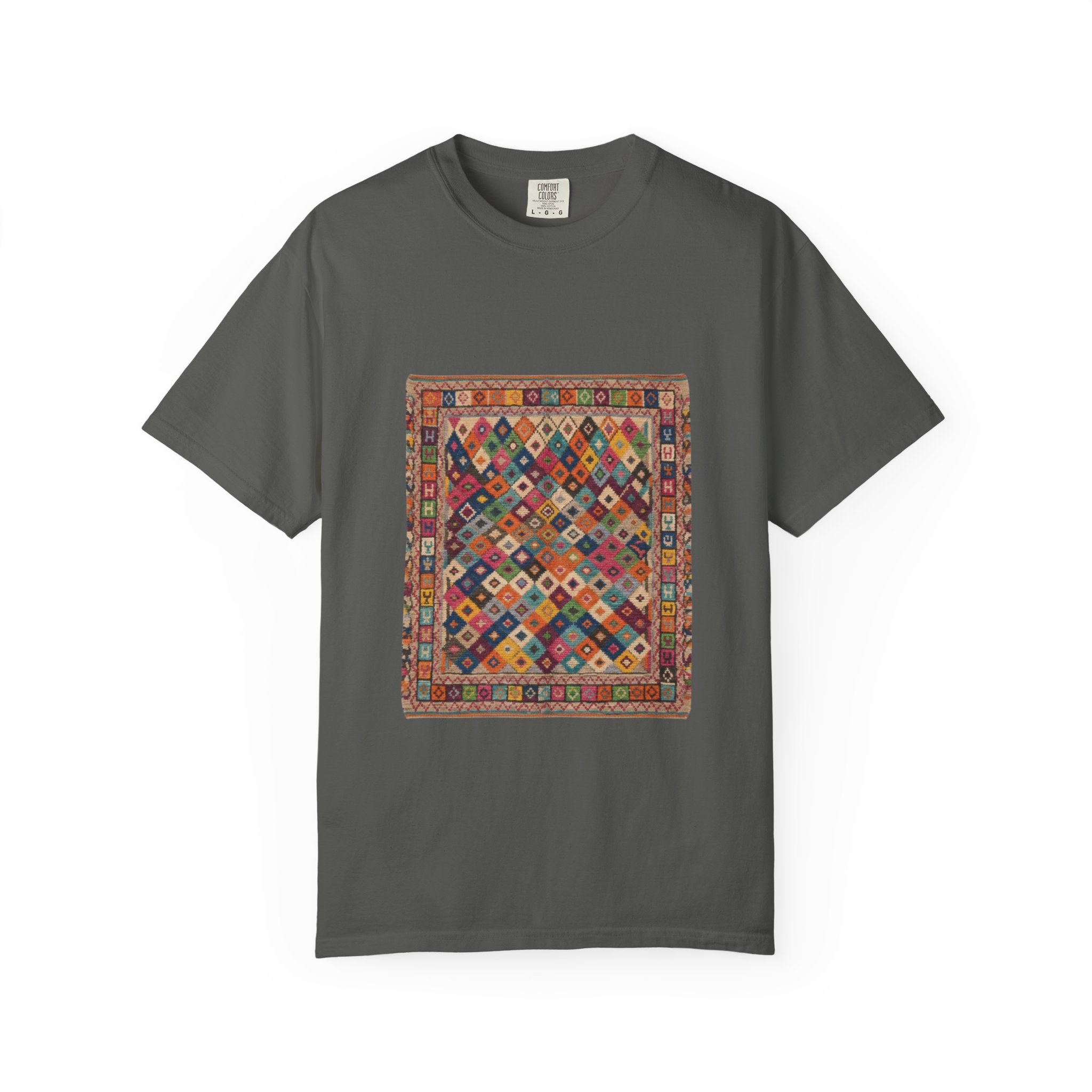 Colorful Kilim Rug Artwork T-Shirt | Geometric Ethnic Print