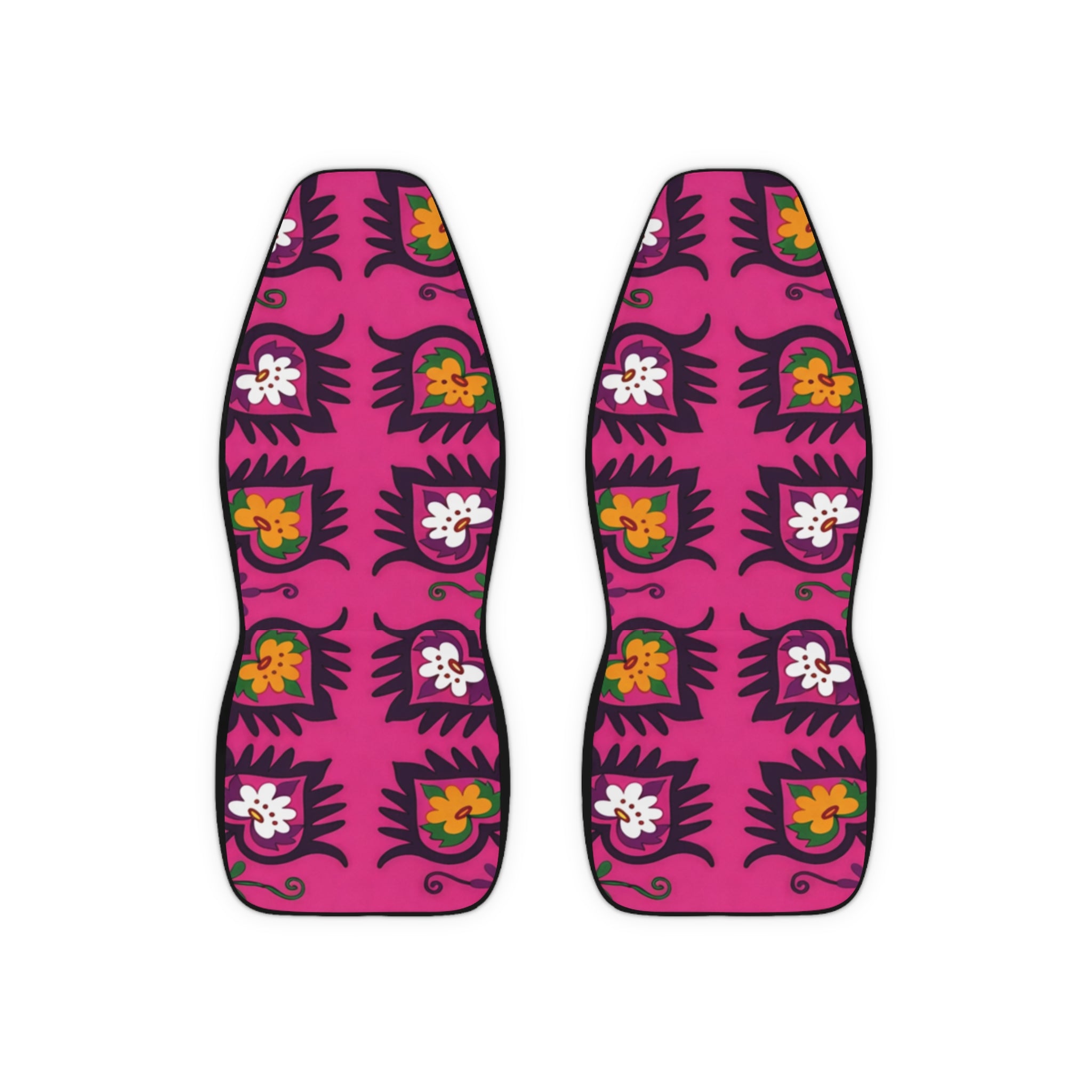 Pink Floral Pattern Car Seat Covers | Polyester Seat Cover