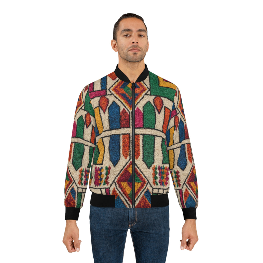 Colorful Geometric Pattern Bomber Jacket | All-Over Print
